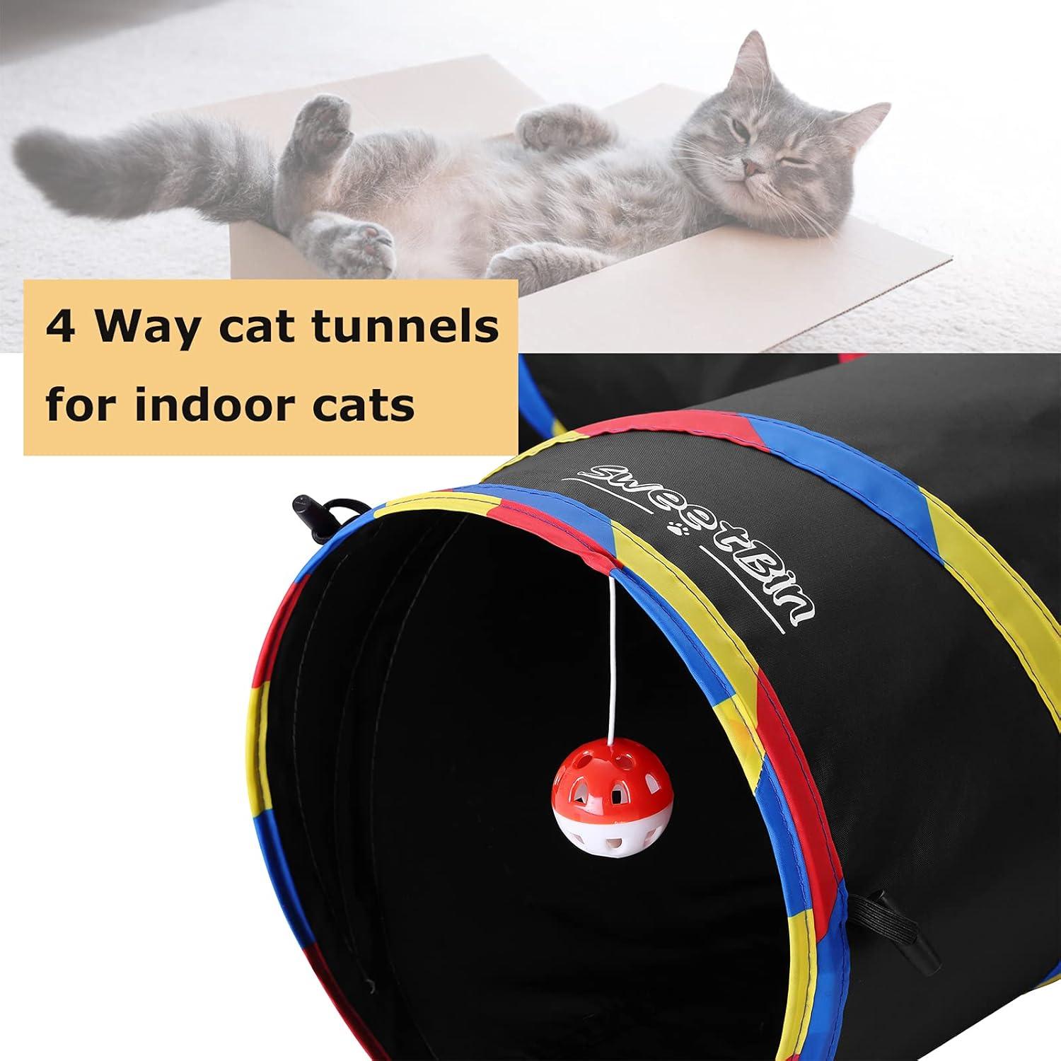 Túnel para Gatos SweetBin 4 Vías 119.4 cm Interactivo
