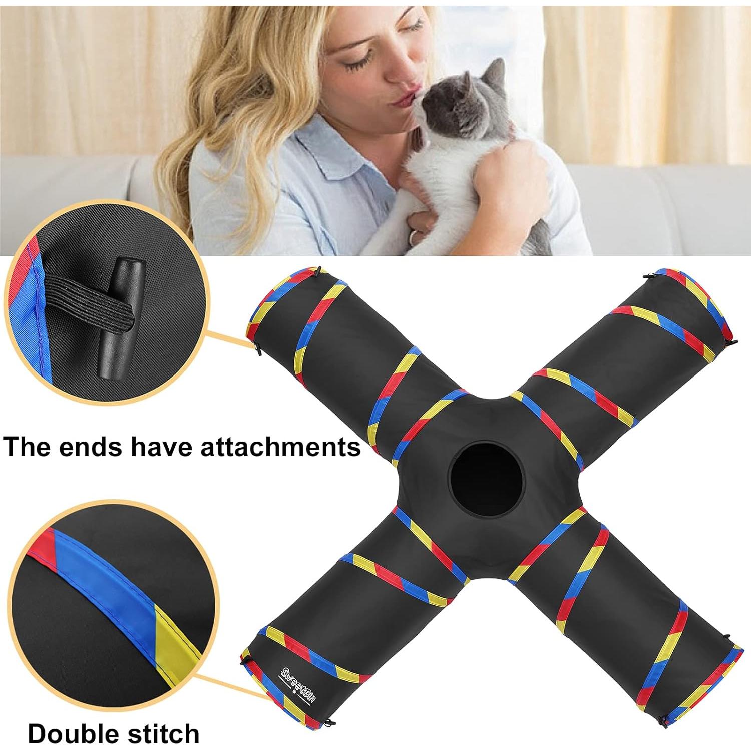 Túnel para Gatos SweetBin 4 Vías 119.4 cm Interactivo