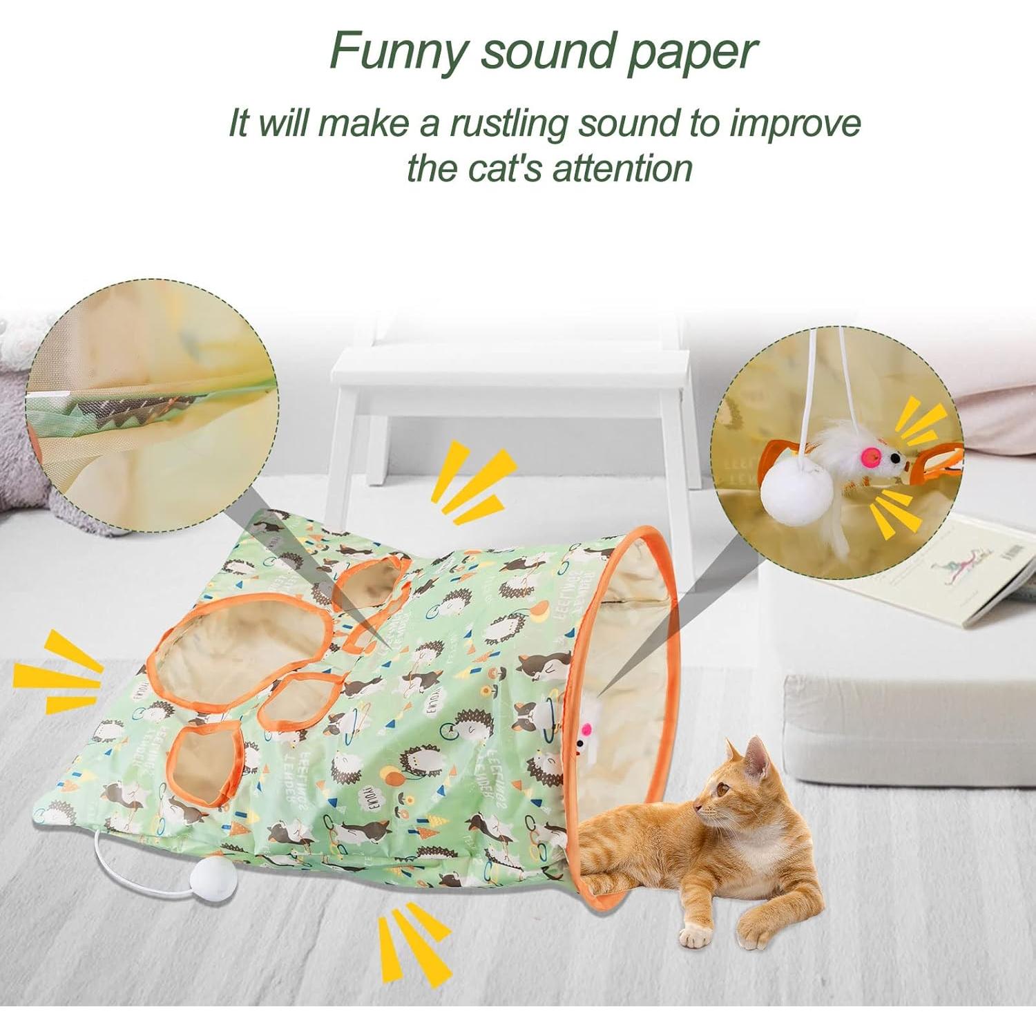 Túnel para gatos Andiker Erizo 43x28x33cm con juguetes