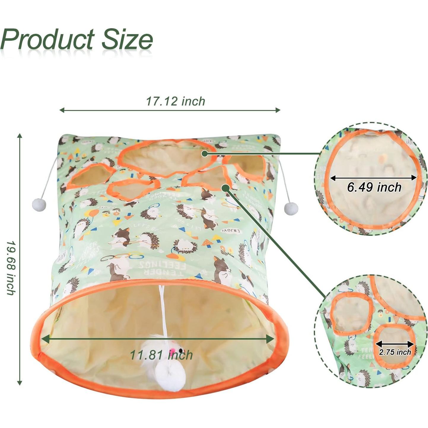 Túnel para gatos Andiker Erizo 43x28x33cm con juguetes
