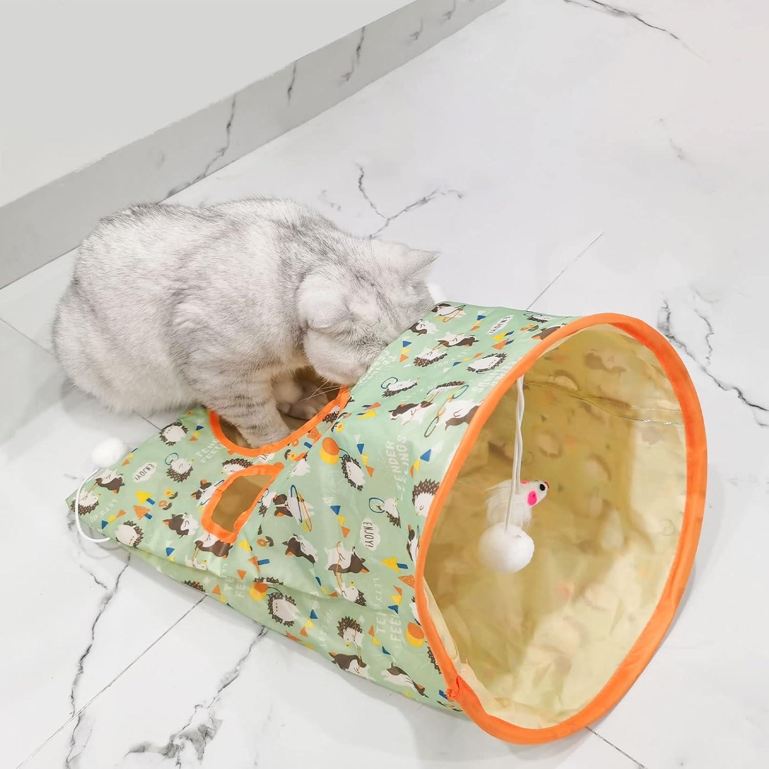 Túnel para gatos Andiker Erizo 43x28x33cm con juguetes