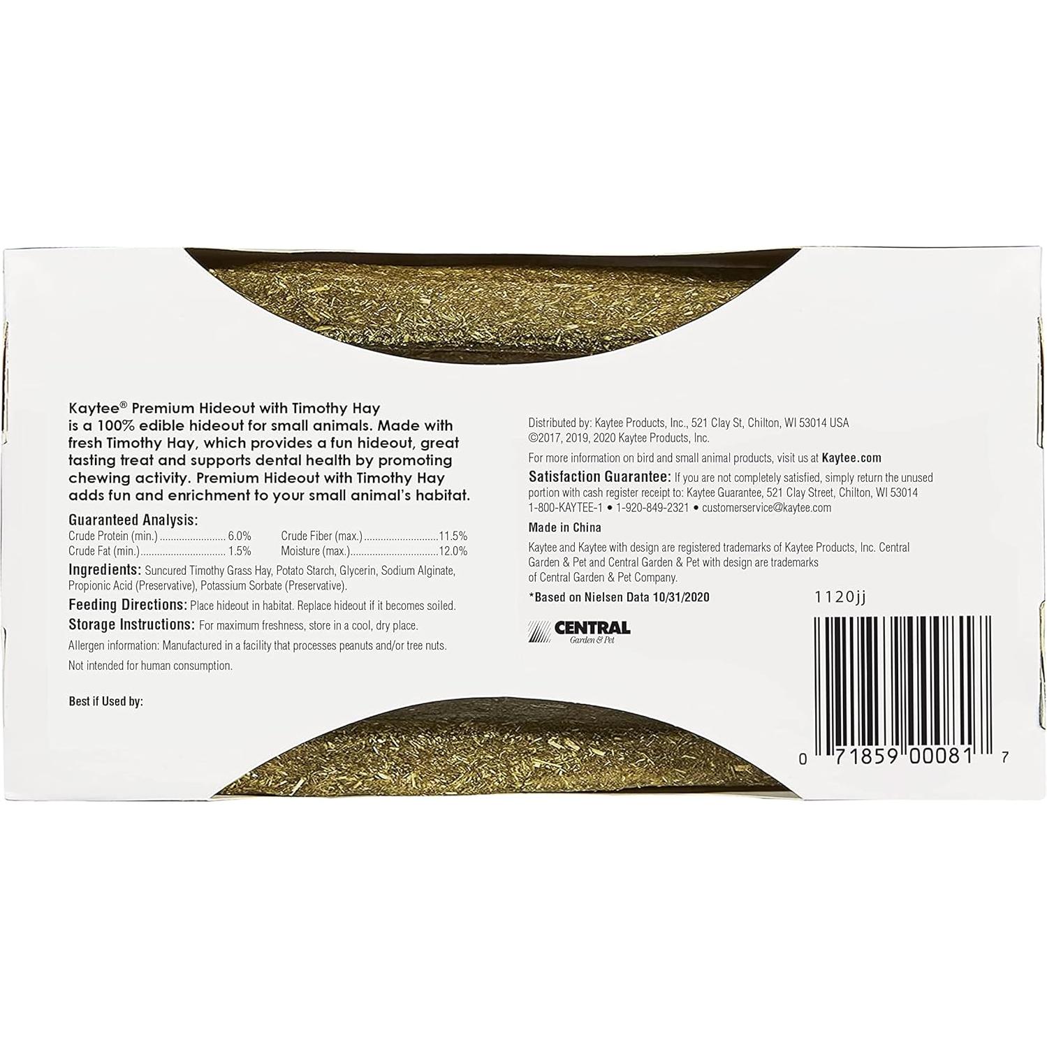 Escondite Comestible Kaytee de Heno de Timotea para Hámsters y Gerbiles