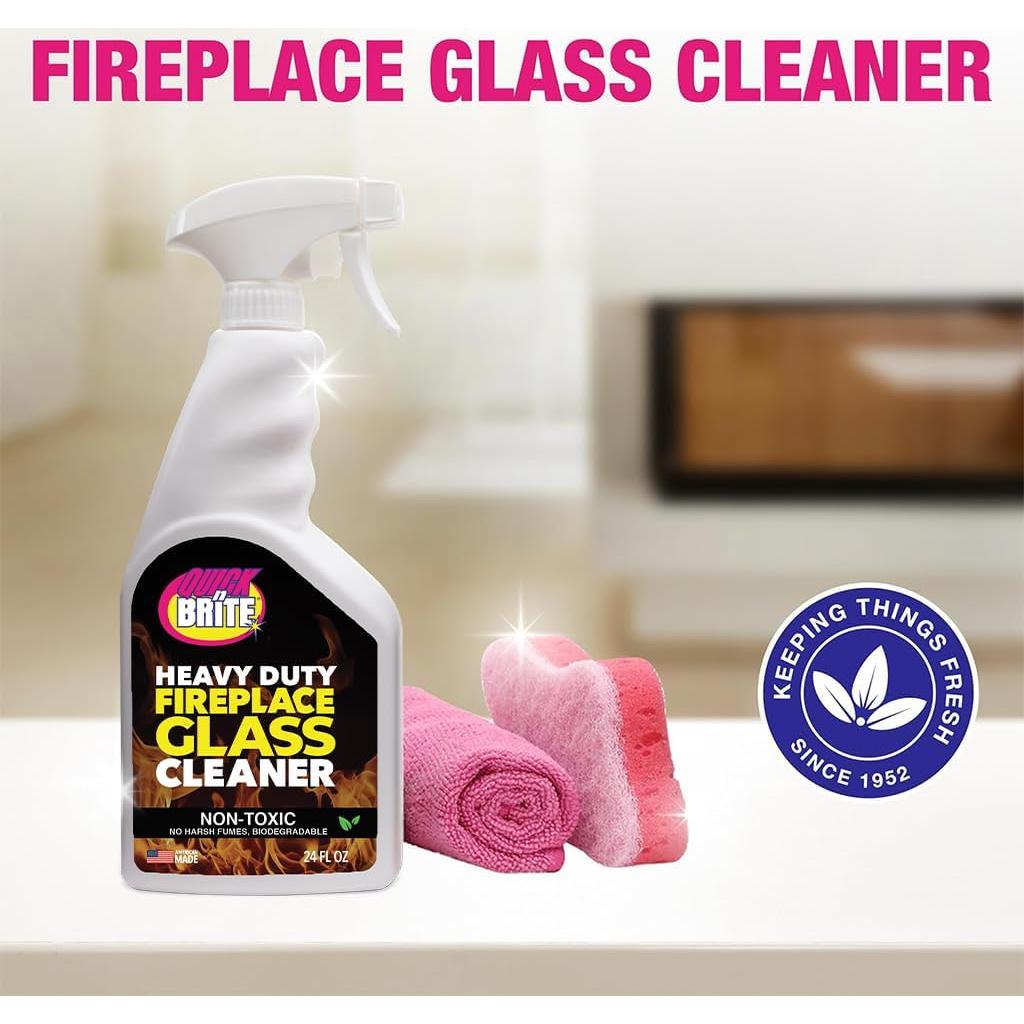 Limpiador de Vidrio para Chimenea Quick N Brite 24oz - No Abrasivo