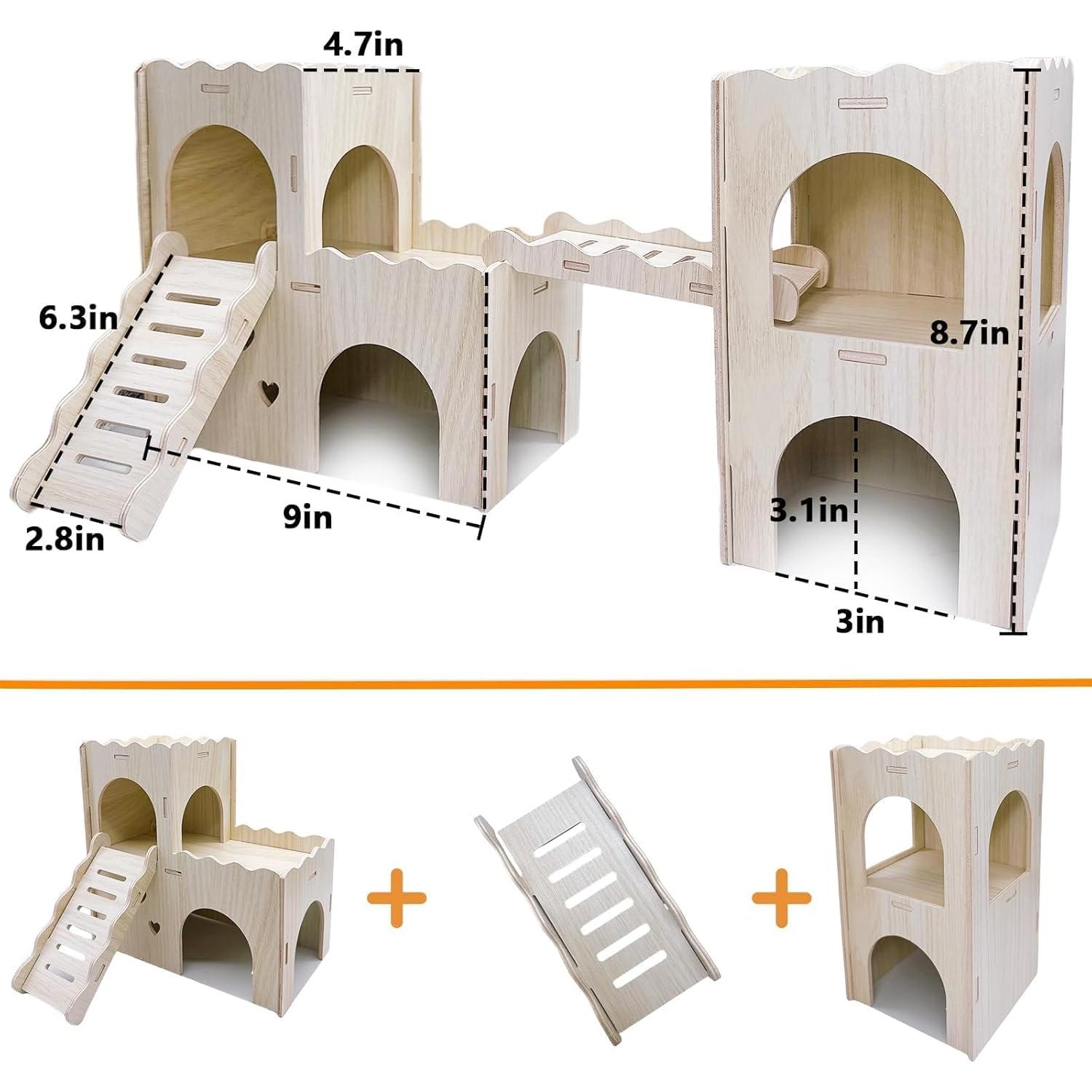 Casa Escondite para Hámster Hamiledyi Patrón A 25.4x22.9cm
