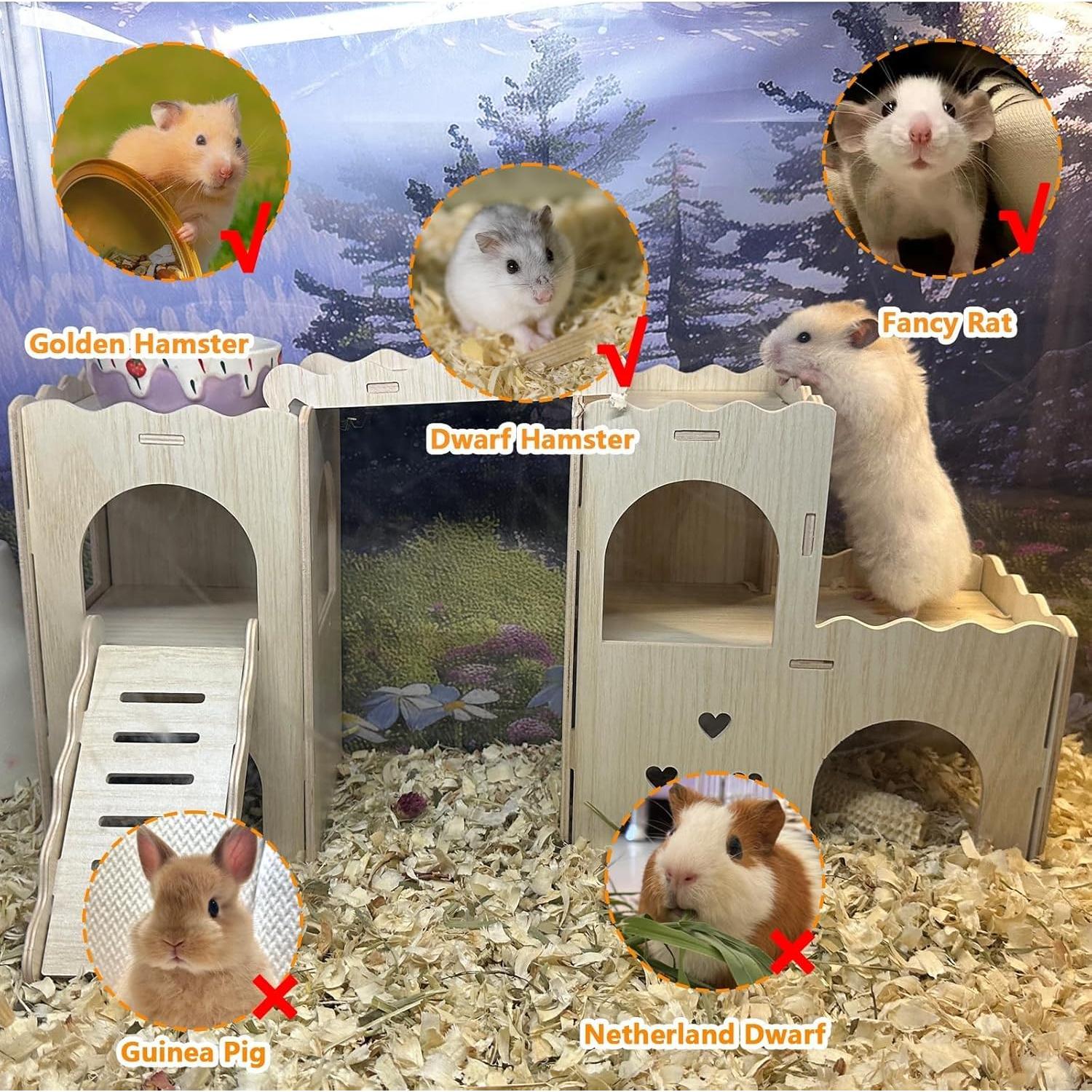 Casa Escondite para Hámster Hamiledyi Patrón A 25.4x22.9cm