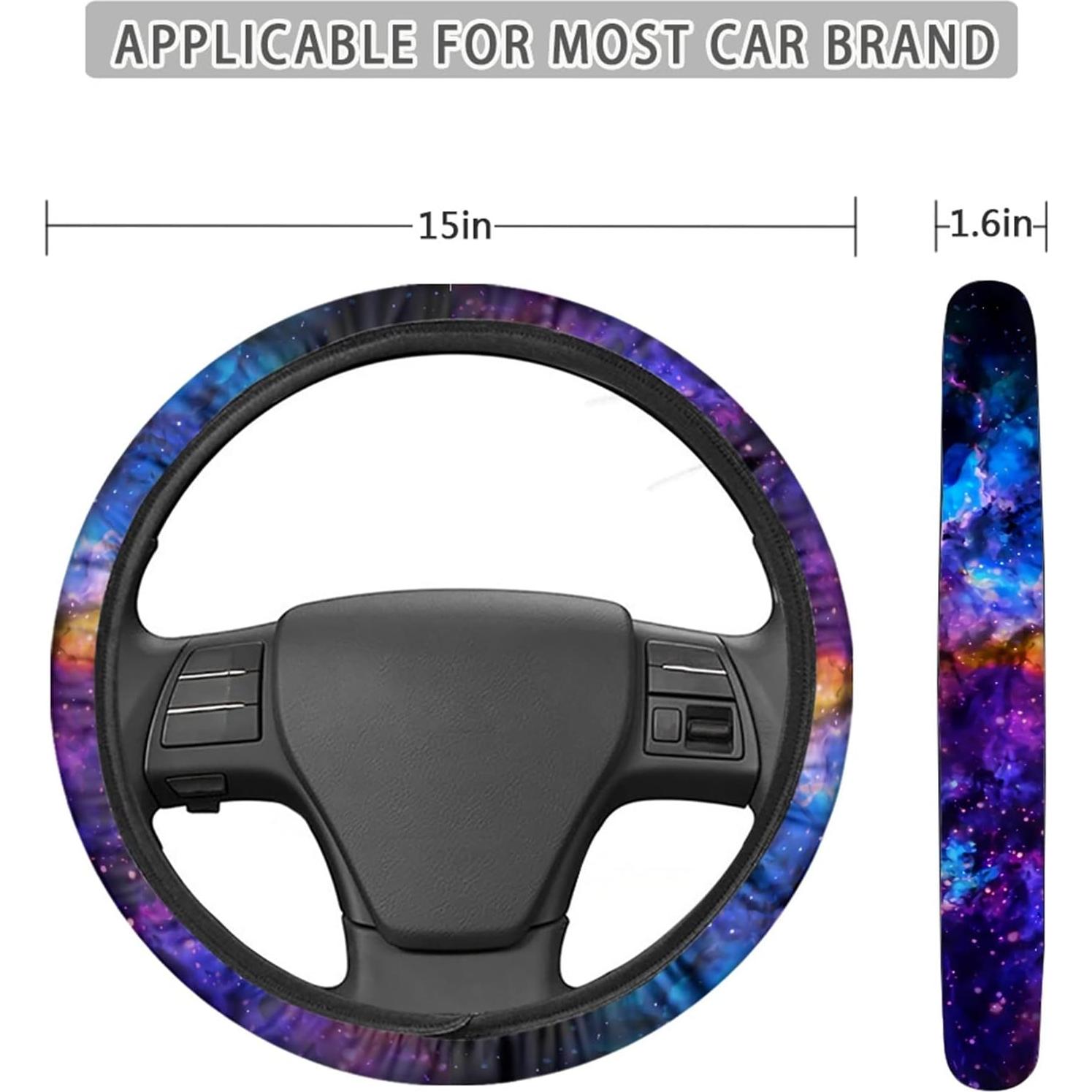 Cubierta de Volante AFPANQZ 14-15" Neopreno Antideslizante Azul Púrpura