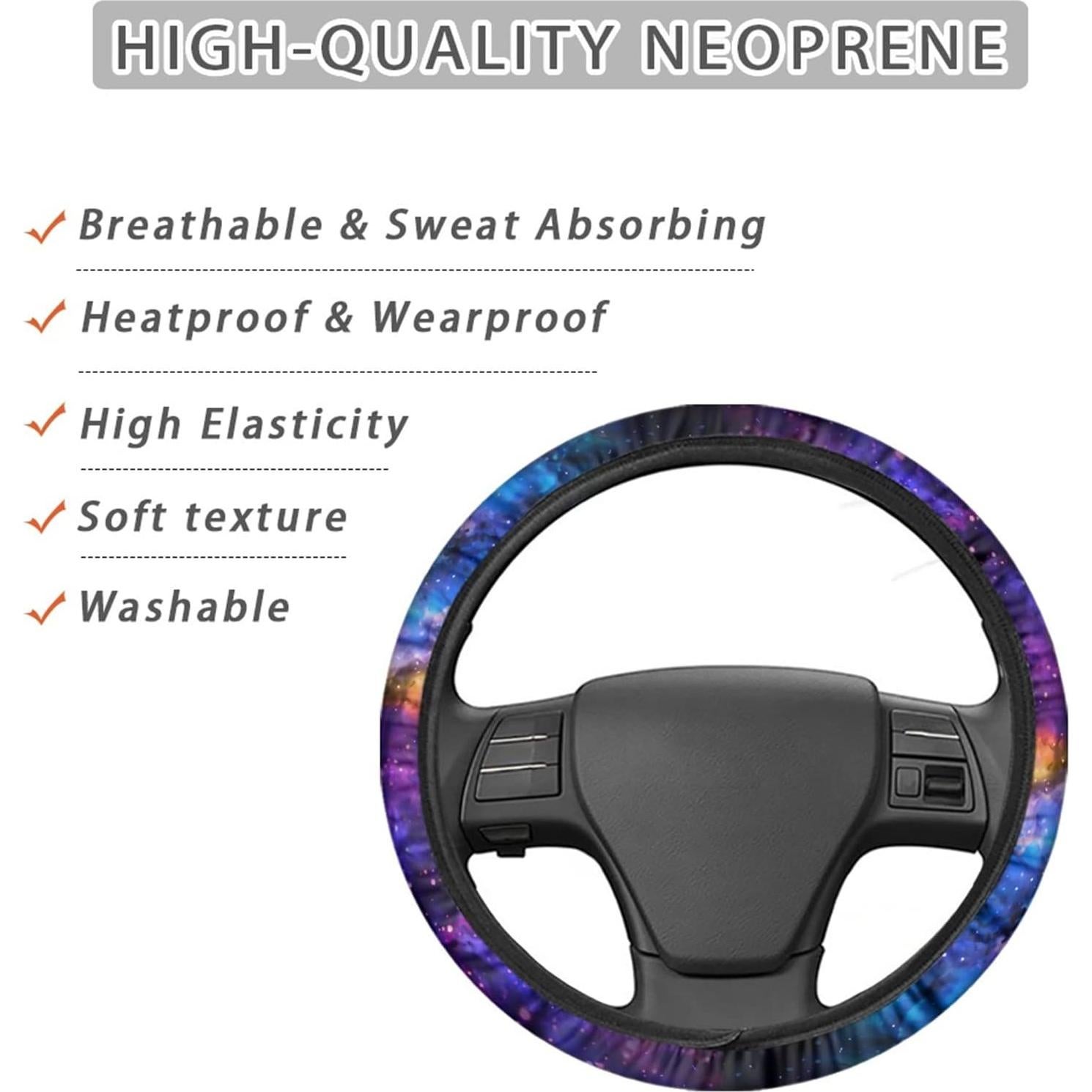 Cubierta de Volante AFPANQZ 14-15" Neopreno Antideslizante Azul Púrpura