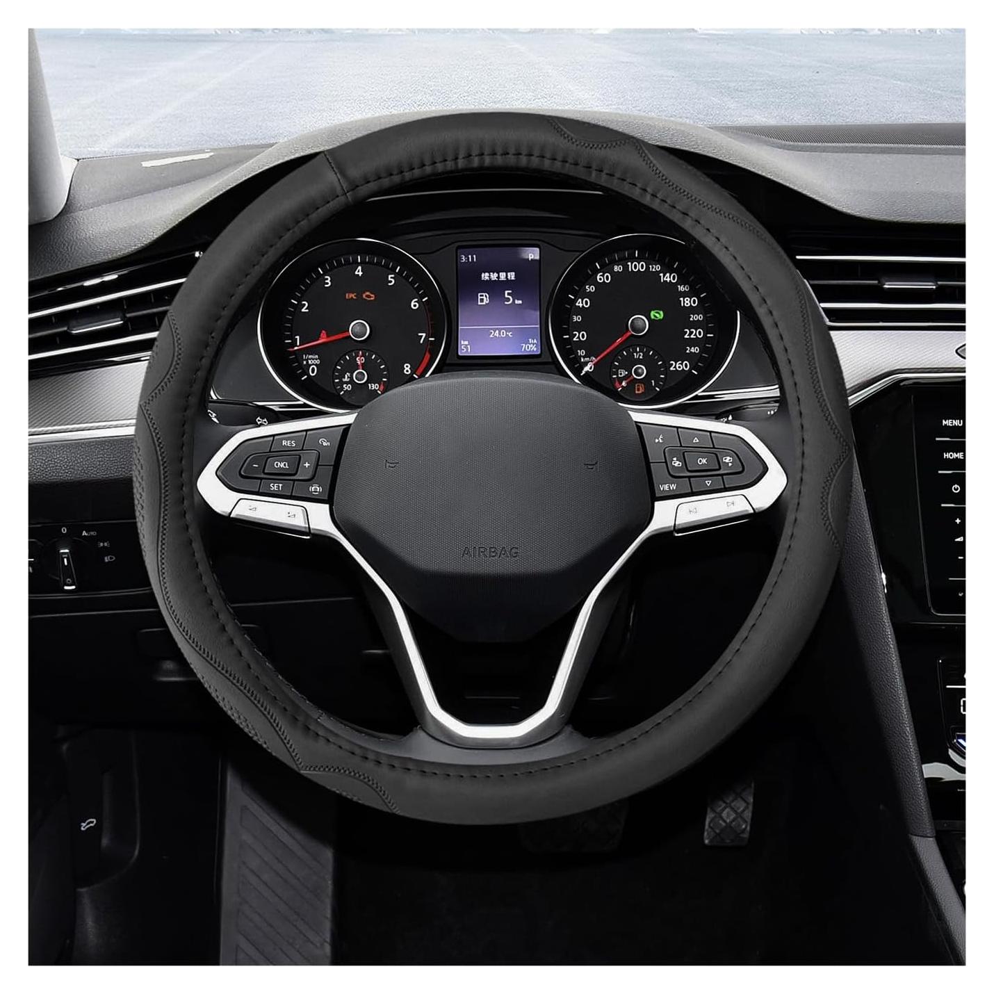 Cubierta de Volante de Cuero SHMZK 36.8-40.6 cm Antideslizante