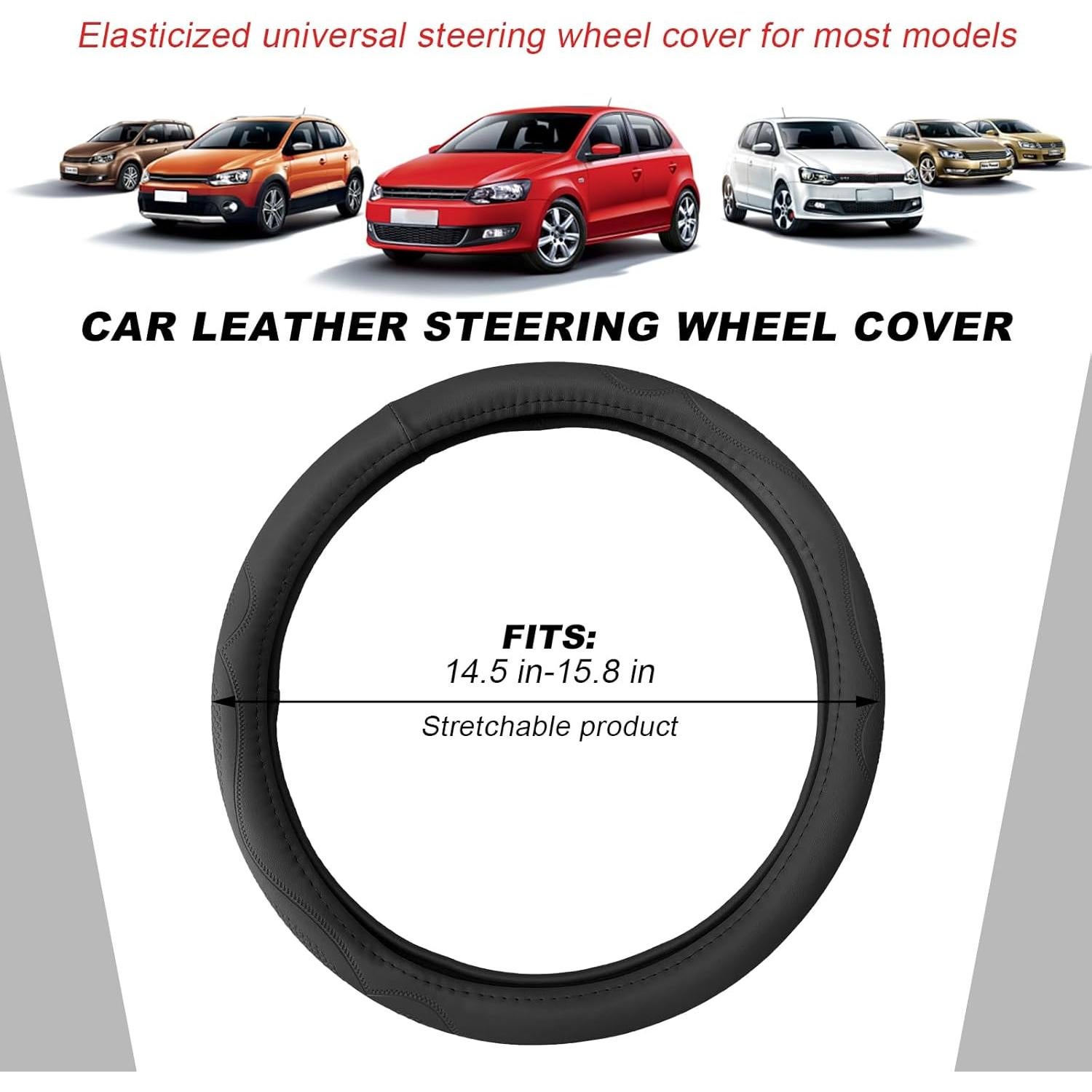 Cubierta de Volante de Cuero SHMZK 36.8-40.6 cm Antideslizante