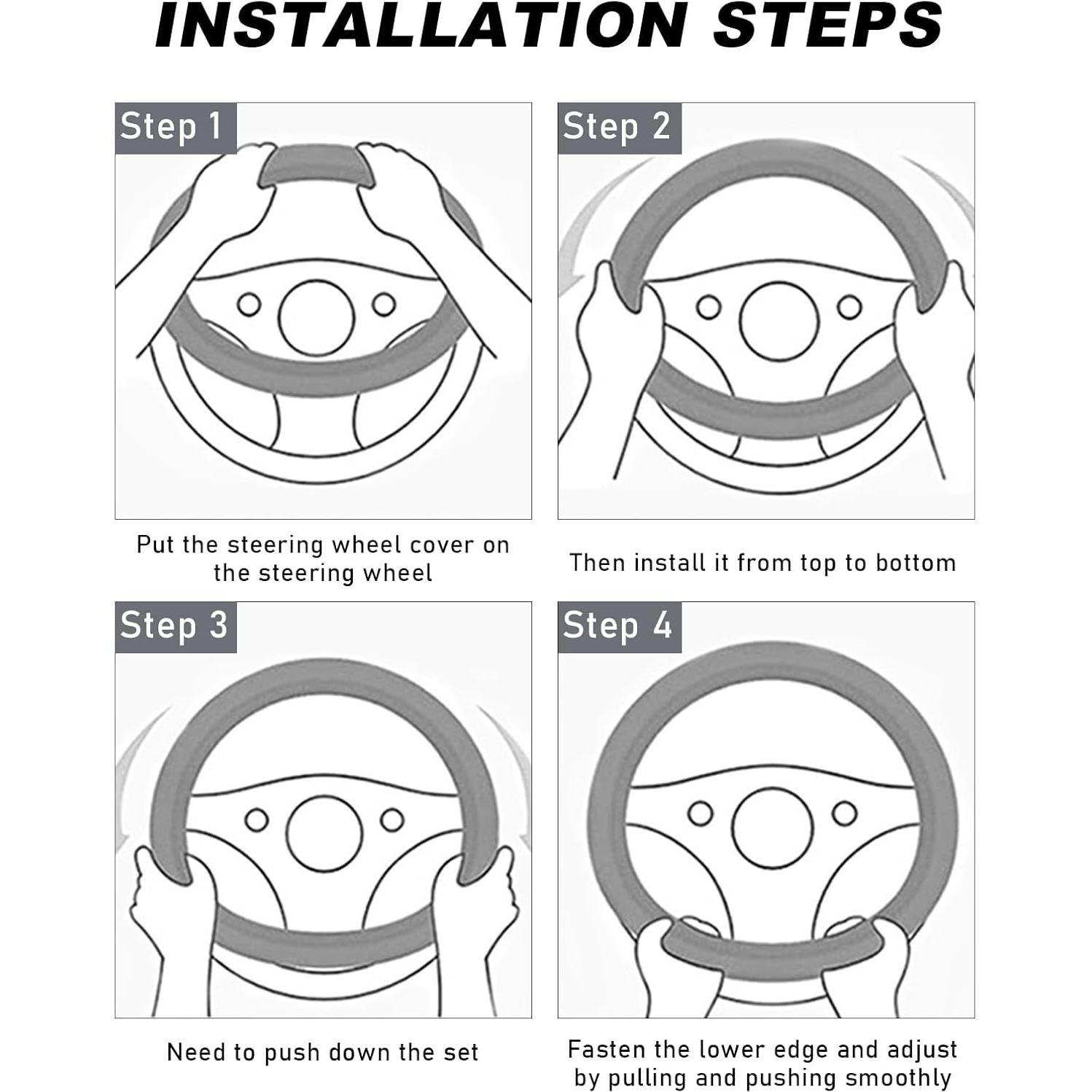 Cubierta de Volante de Cuero SHMZK 36.8-40.6 cm Antideslizante