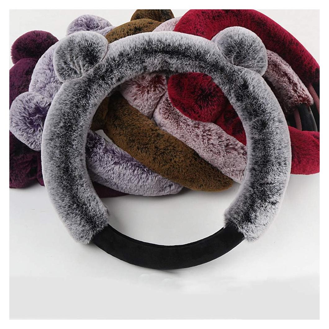 Funda de Volante Cxtiy 15" Esponjosa Invierno Panda Gris