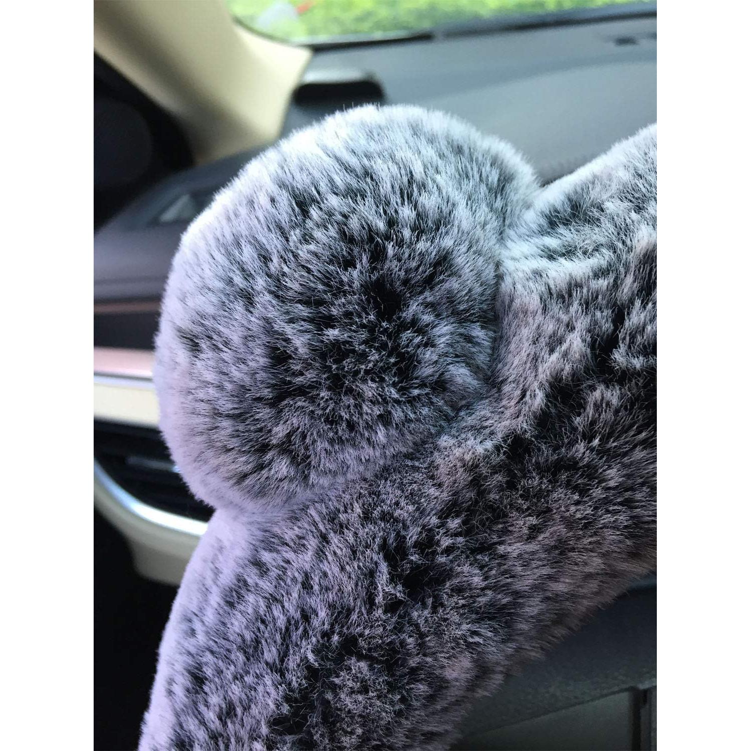 Funda de Volante Cxtiy 15" Esponjosa Invierno Panda Gris