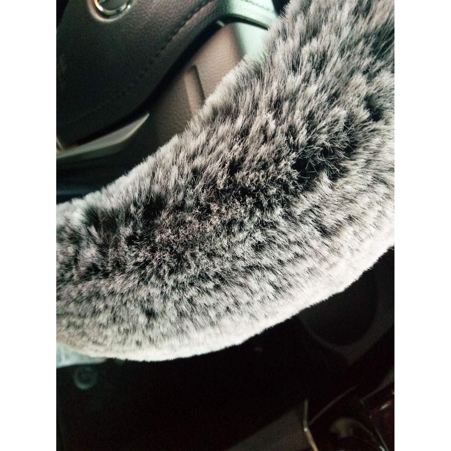 Funda de Volante Cxtiy 15" Esponjosa Invierno Panda Gris