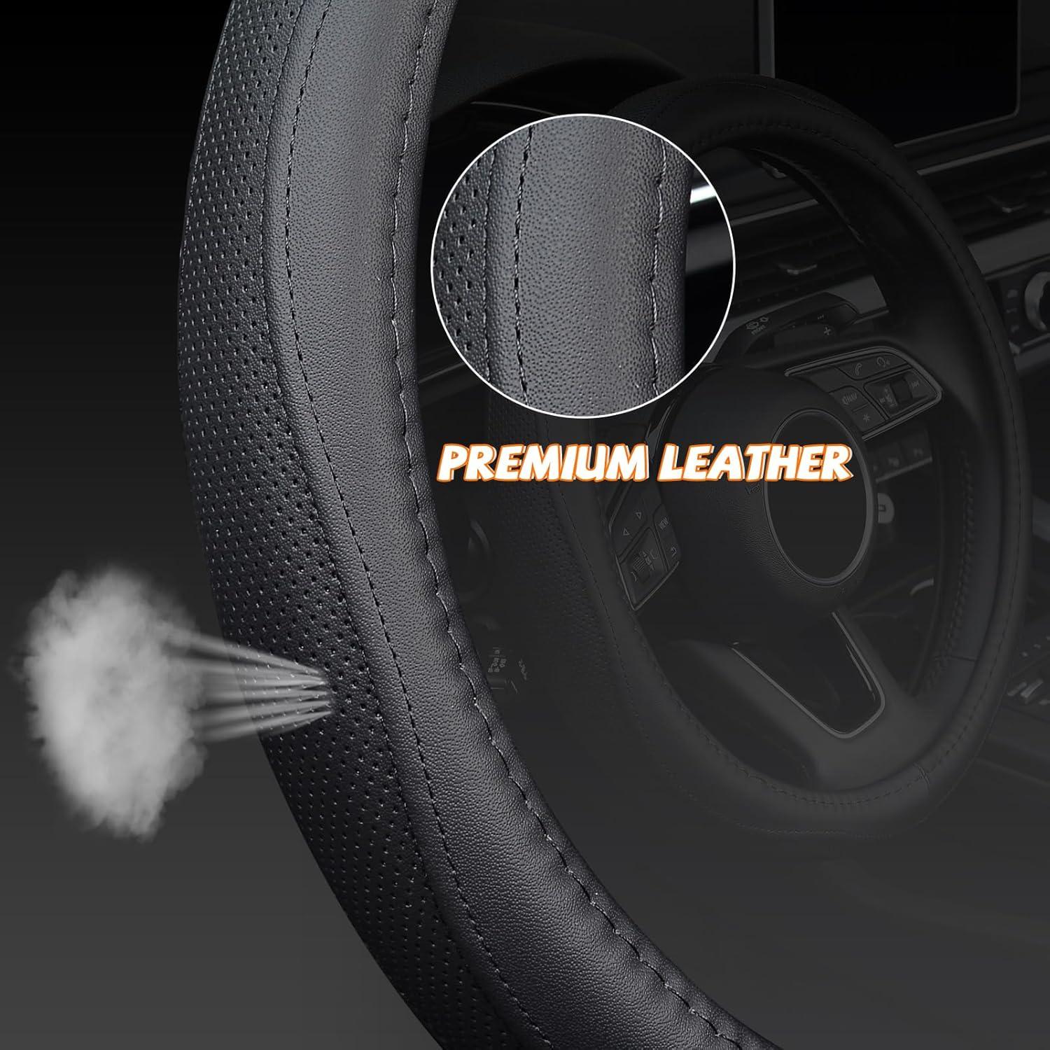 Funda de Volante KAFEEK Universal 37-39 cm Cuero Microfibra