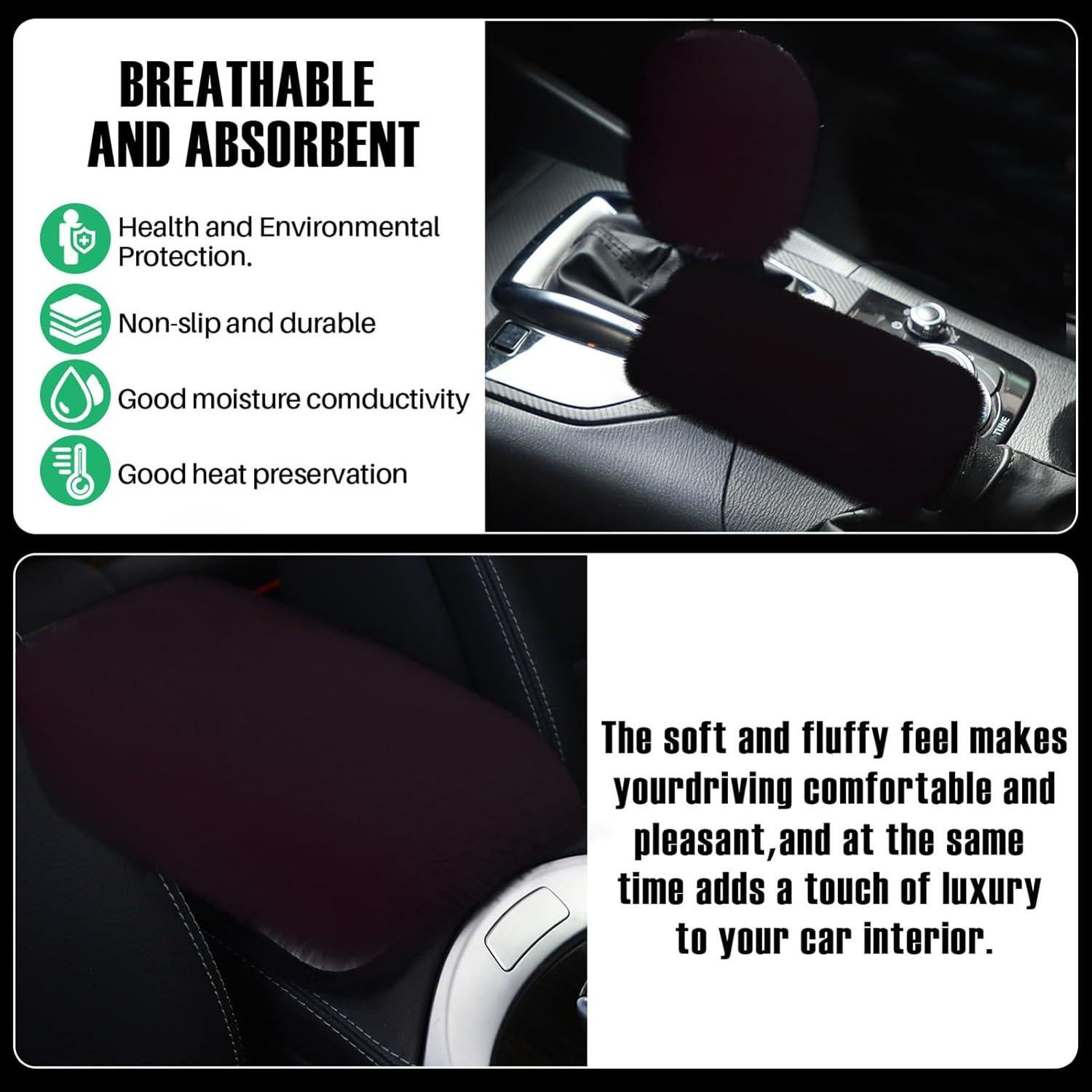 Conjunto de Fundas de Volante Esponjosa STEVE YIWU 8 Piezas Negro