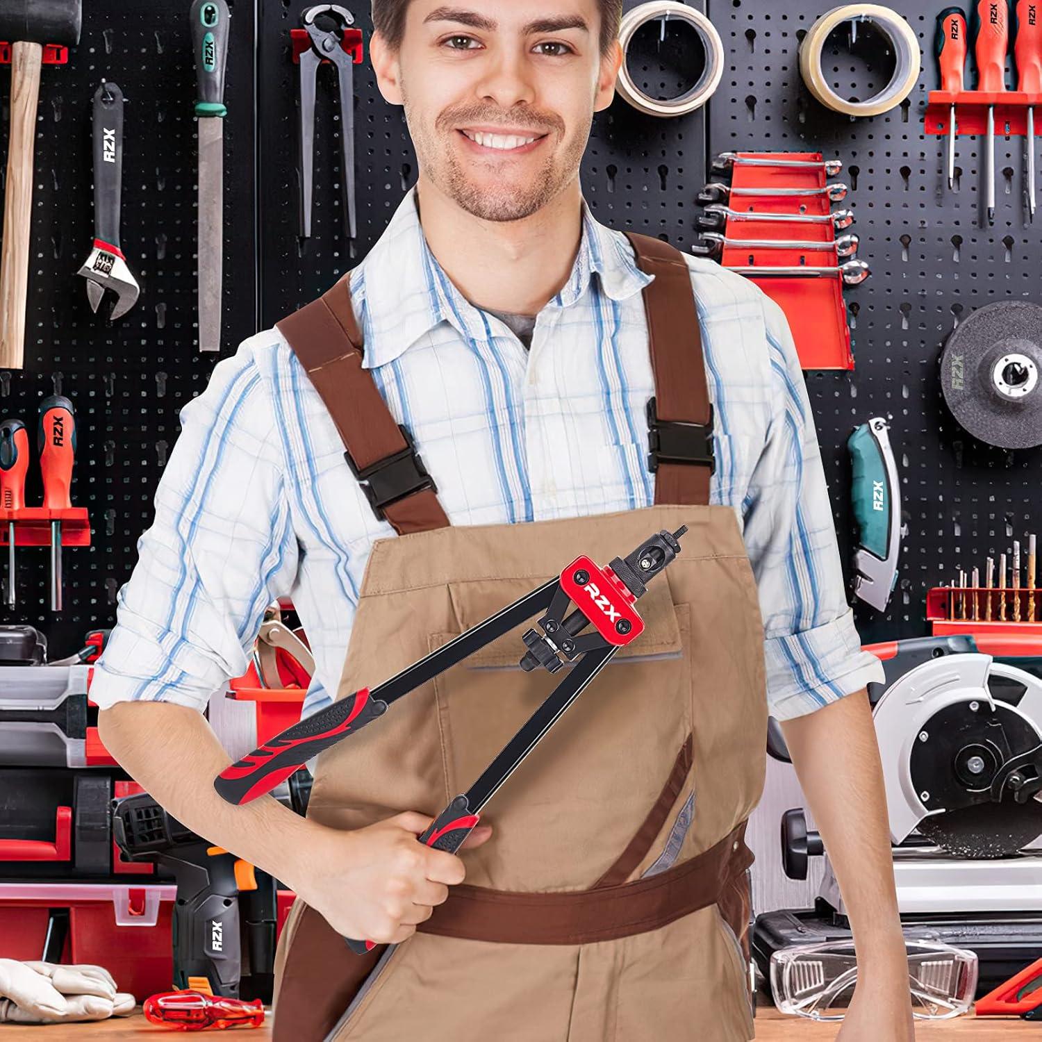 Pistola Remachadora Manual RZX 1.96kg con 6 Mandriles M3-M10