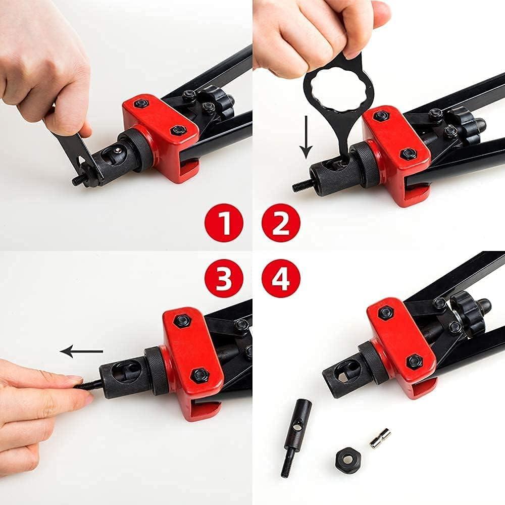 Pistola Remachadora Manual RZX 1.96kg con 6 Mandriles M3-M10