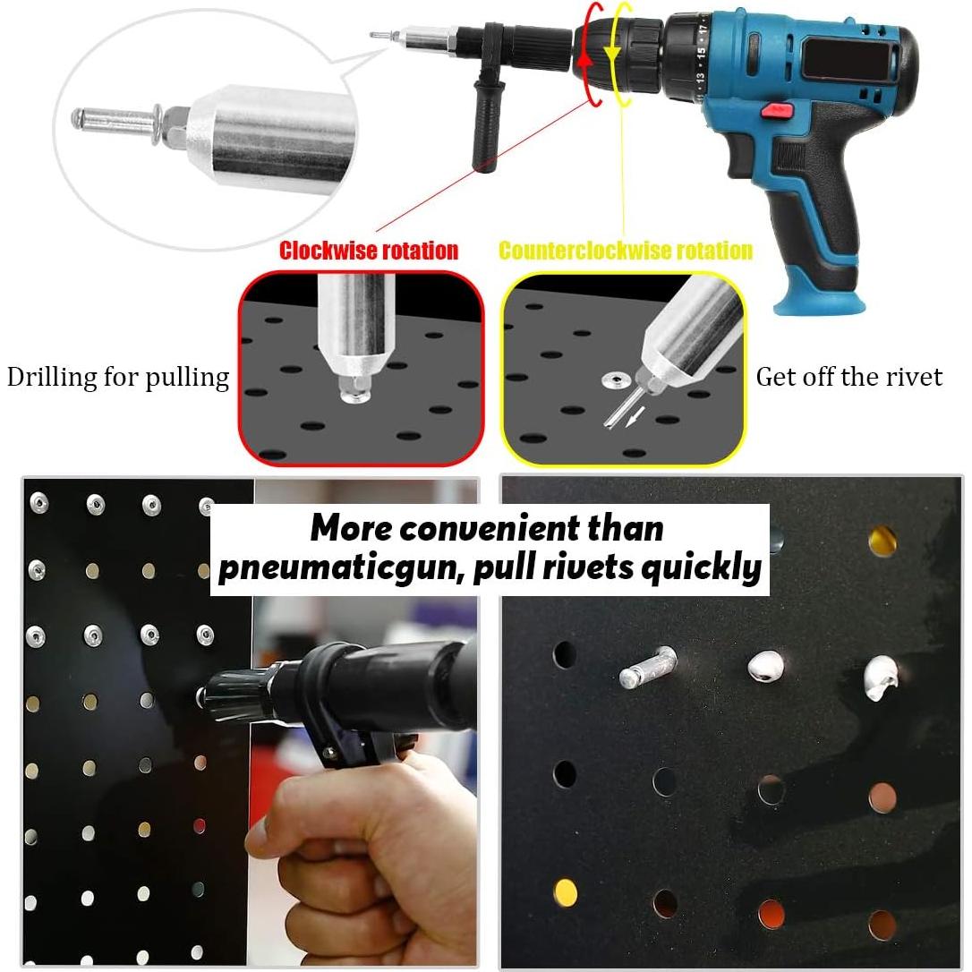 Kit Adaptador Pistola Remaches Eléctrica Swpeet 211Pcs