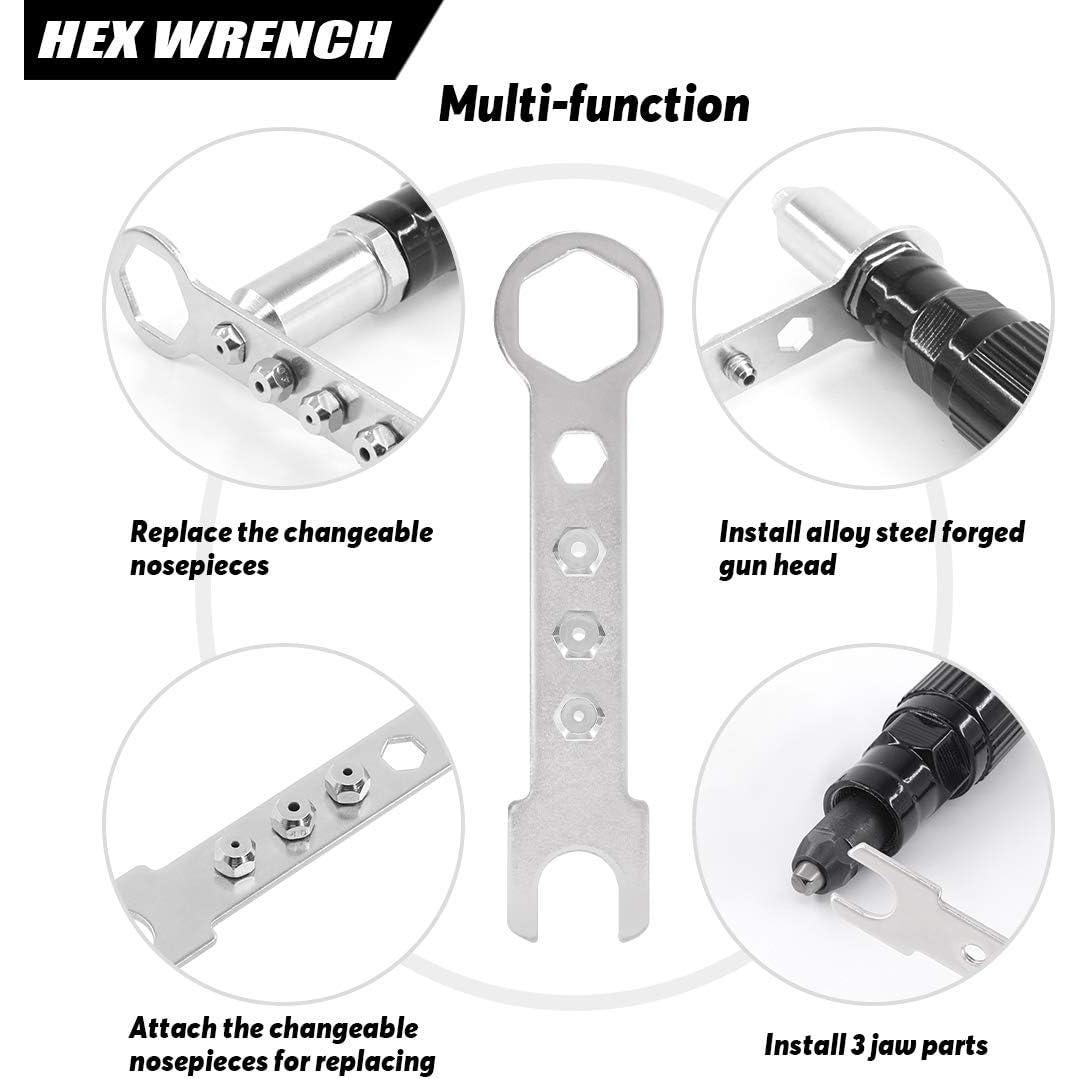 Kit Adaptador Pistola Remaches Eléctrica Swpeet 211Pcs