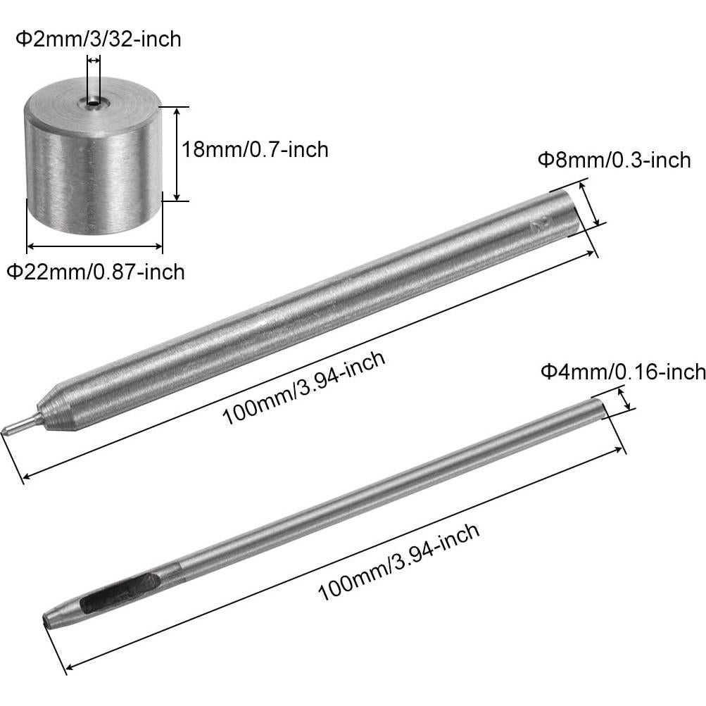Troqueladora de Ojal uxcell 2mm para Artesanías en Cuero