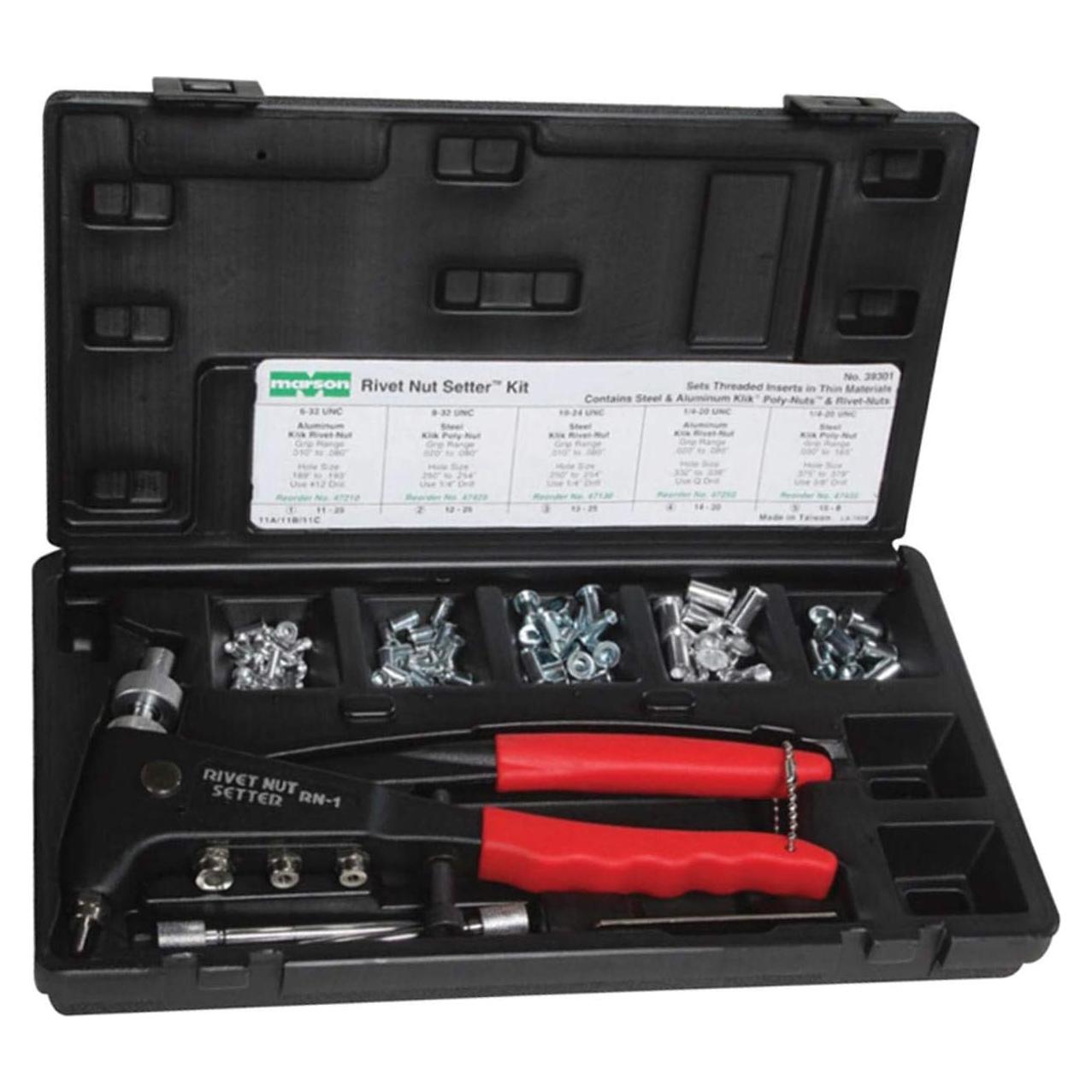 Kit de Remaches y Tuercas de Rosca Marson 39303 Métrico 75 Piezas