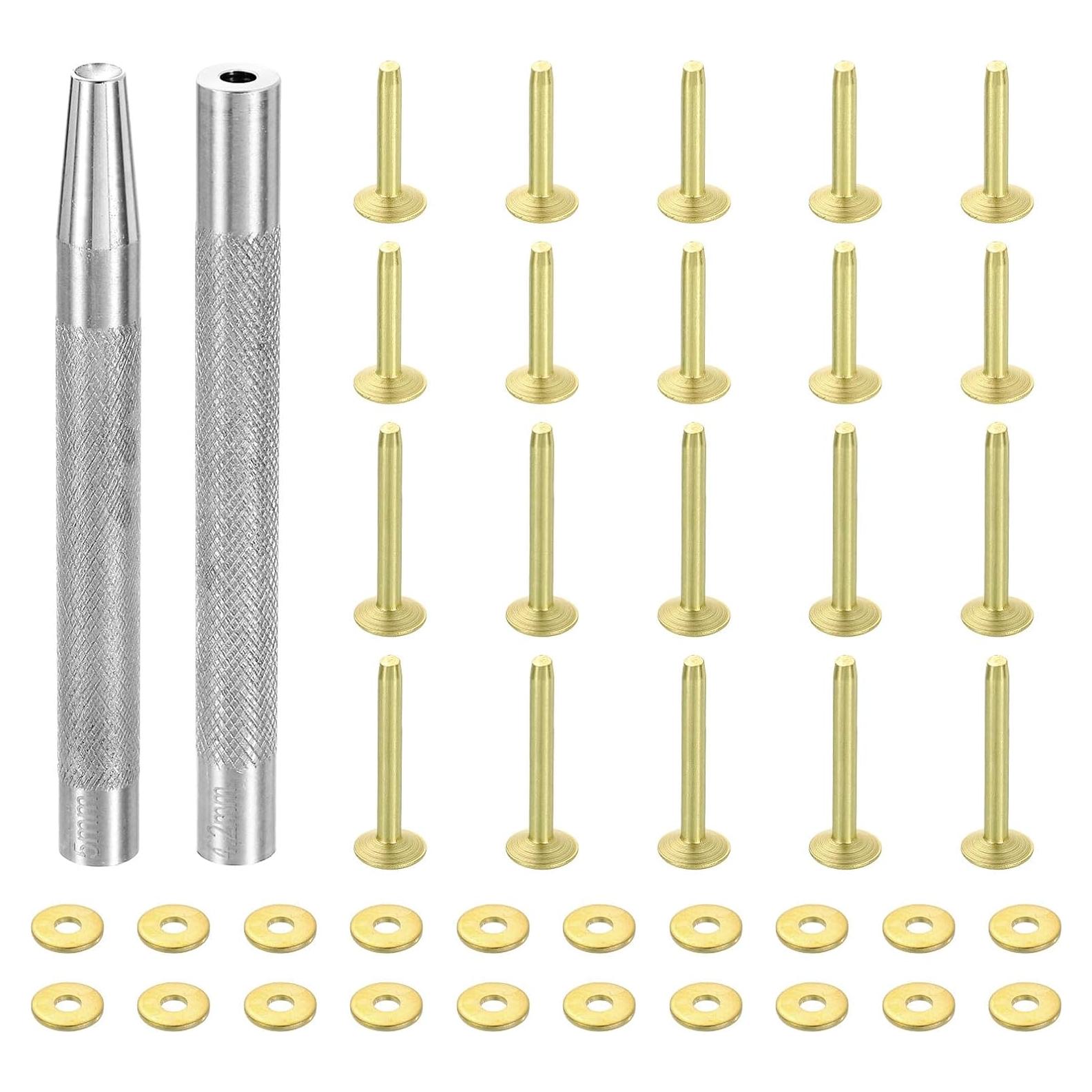 Remaches de Cobre uxcell 20 Set 10x3.3mm y 10x3.3mm con Herramienta