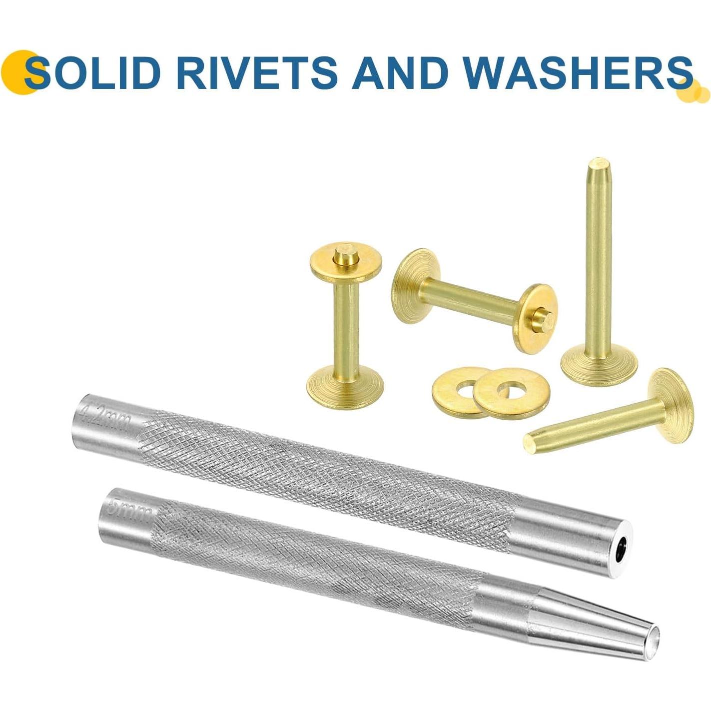 Remaches de Cobre uxcell 20 Set 10x3.3mm y 10x3.3mm con Herramienta