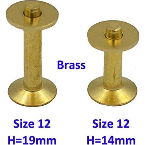 50 Remaches de Latón Macizo Tamaño 12 19mm + Arandelas DGOL