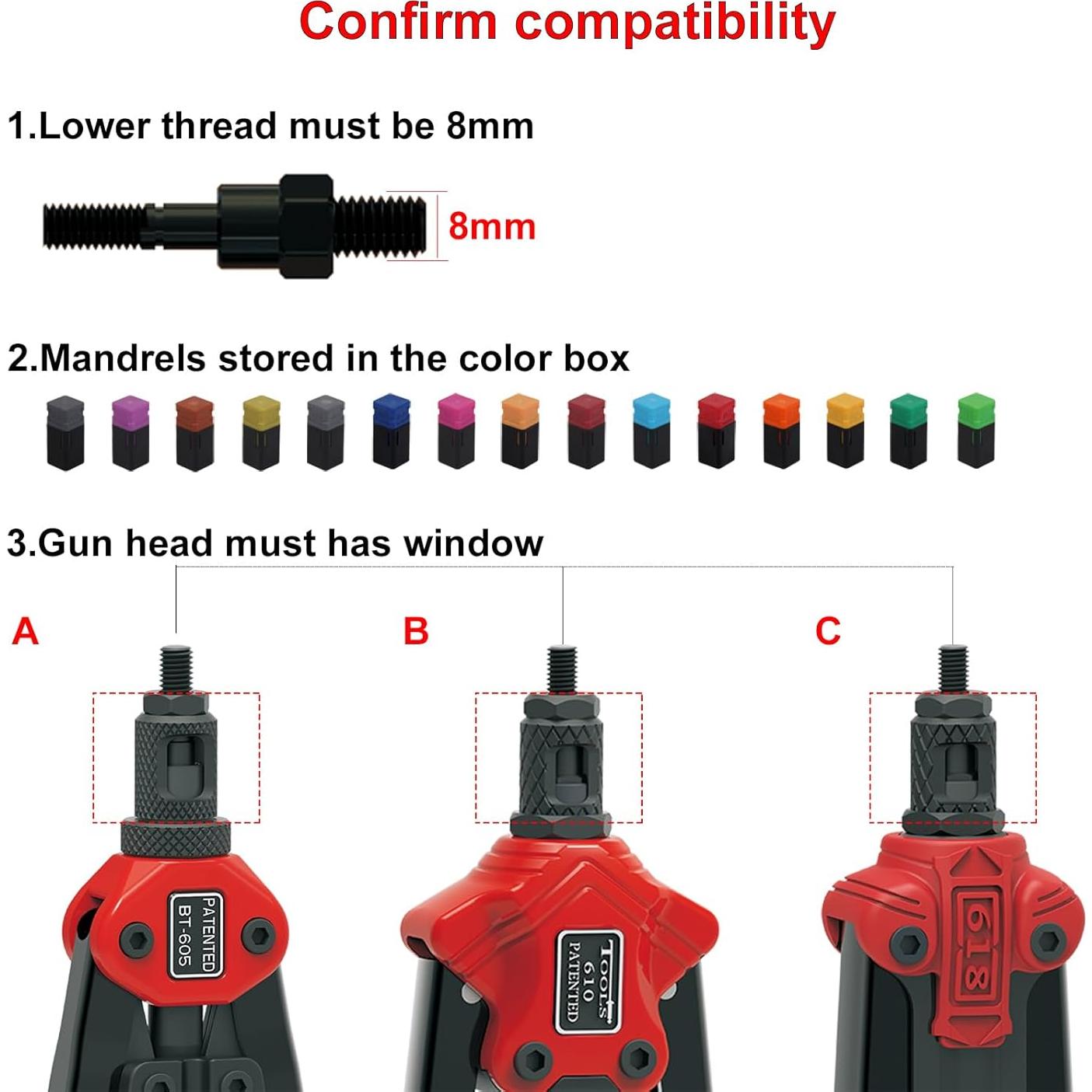 Herramienta de Mandril para Tuercas Remachadas Corwin 8-32