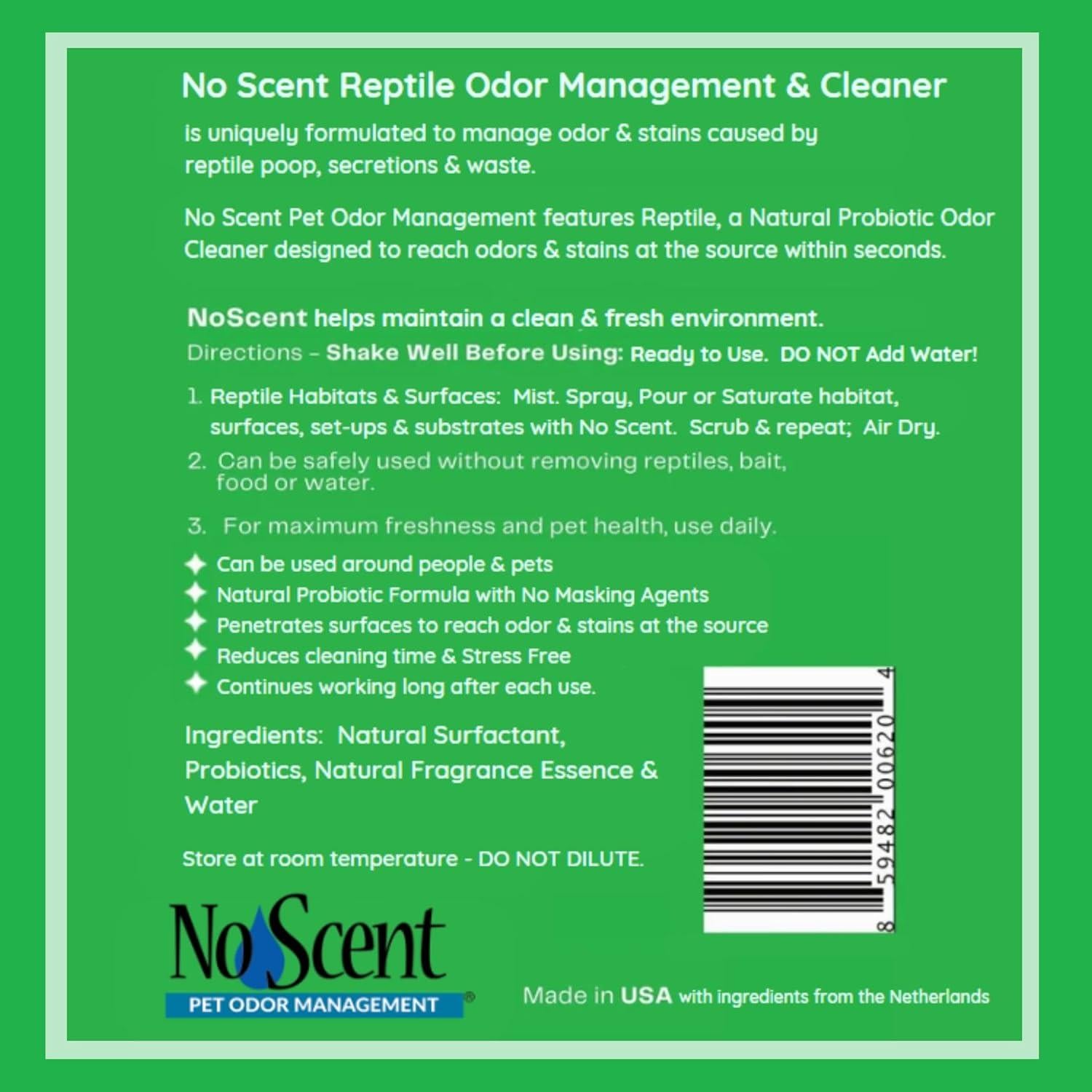 Limpiador Probiotico para Reptiles No Scent 59 mL - Sin Olor