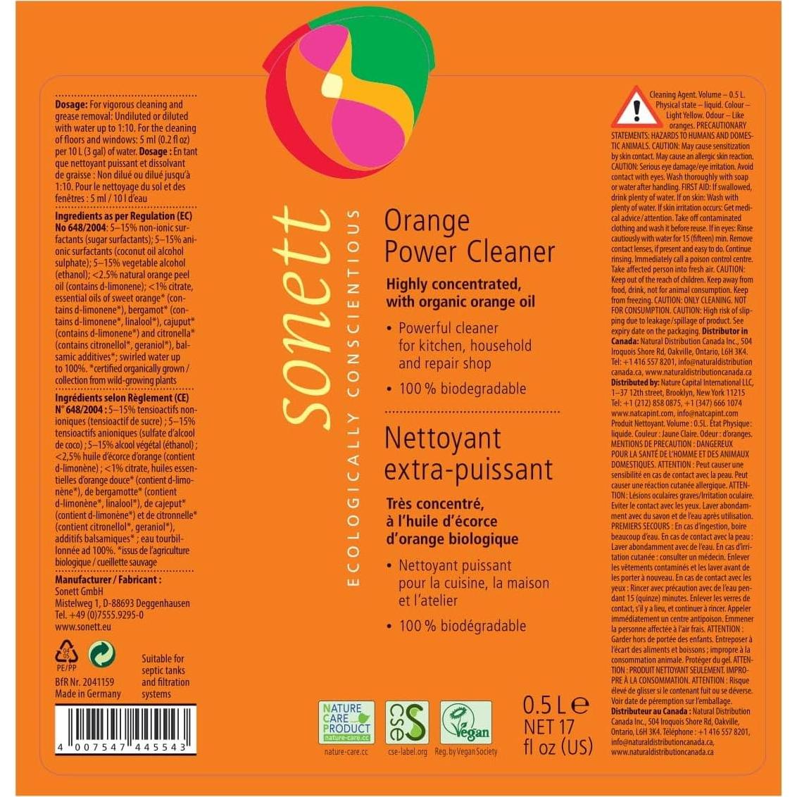 Limpiador Universal Orgánico Sonett 1.14L Naranja Biodegradable