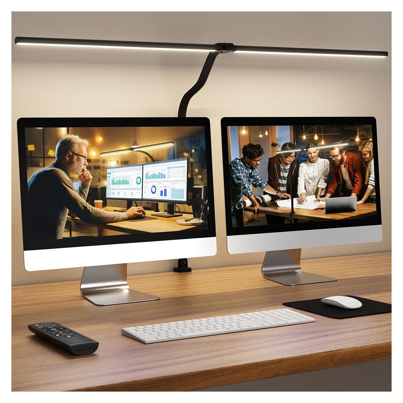 Lámpara de Escritorio LED APMIEK 24W con Control Remoto Negra