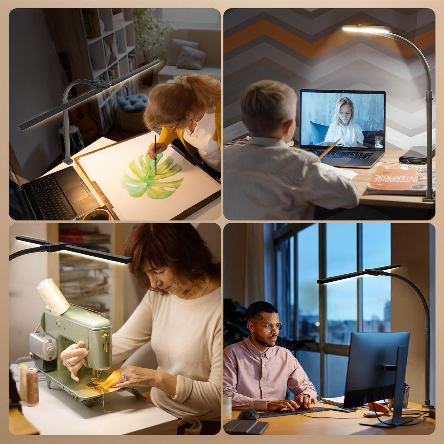 Lámpara de Escritorio LED APMIEK 24W con Control Remoto Negra