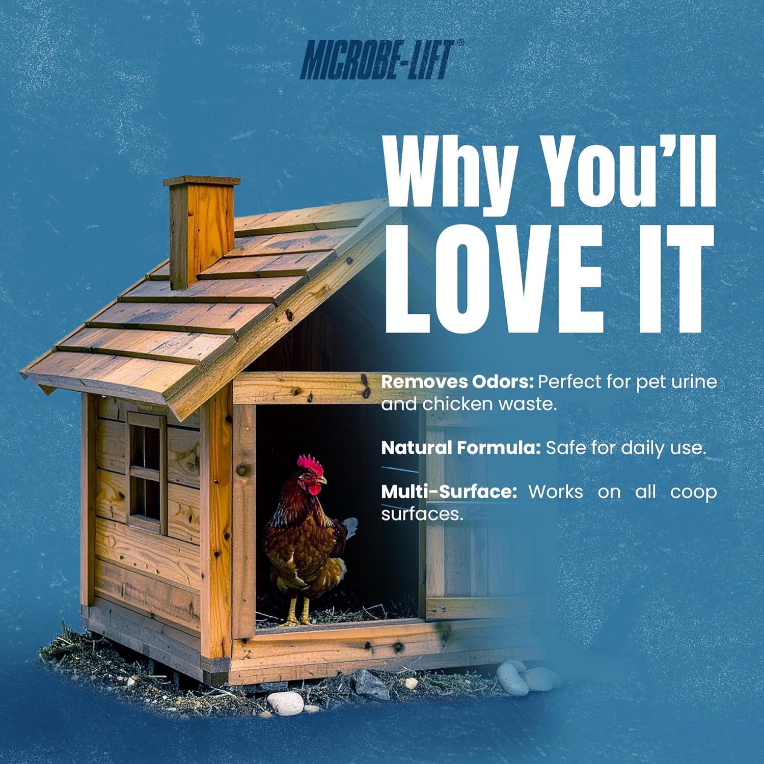 Limpiador y Desodorante Microbe-Lift 32 oz - Natural para Gallineros