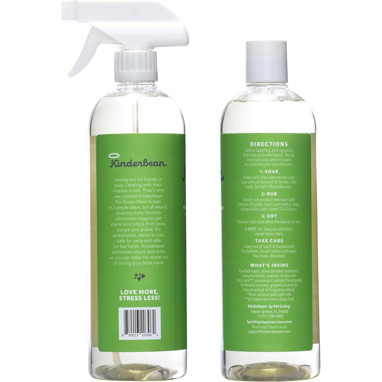 Eliminador de Manchas y Olores Kinderbean 2x24 oz Enzimático