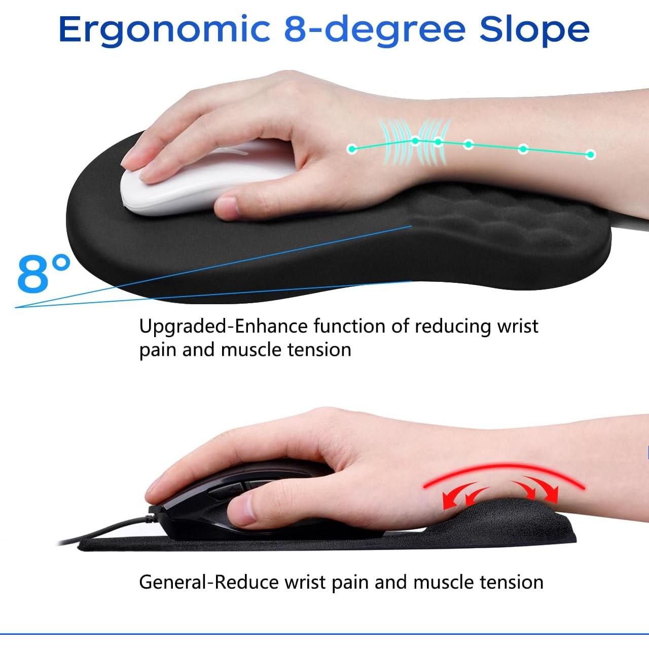 Almohadilla de Ratón Ergonómica JIKIOU con Soporte y Masaje 30.48x20.32 cm