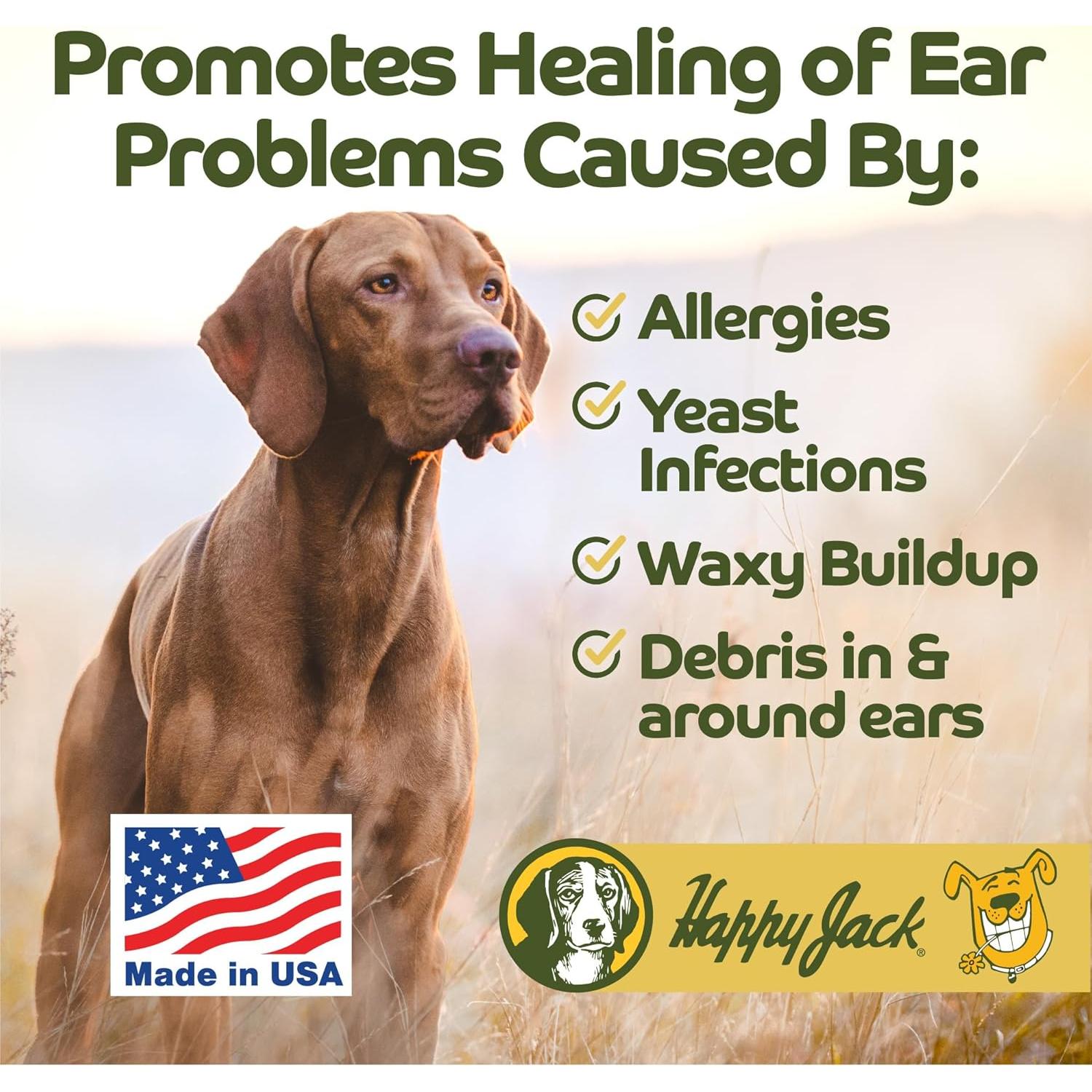 Toallitas Limpiadoras para Oídos de Perro Happy Jack 100 Ct