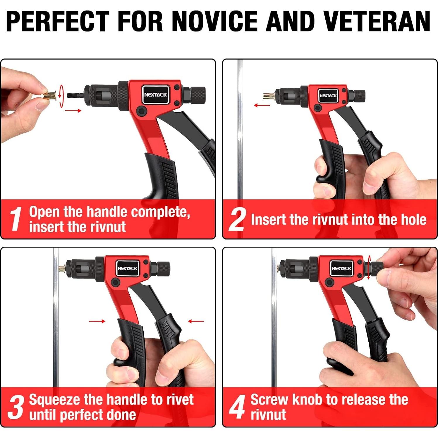 Kit de Mandril y Boquilla NEXTACK M810 para Tuercas Remachadas