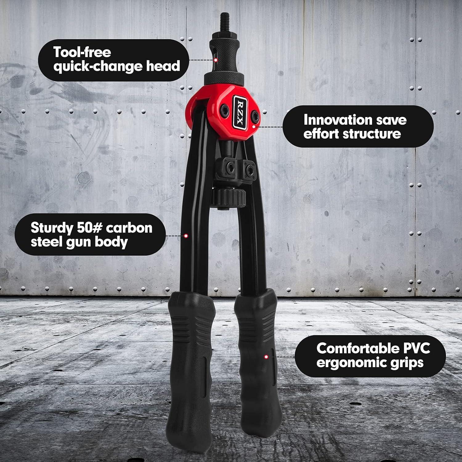 Kit de Remachadora Manual RZX 33 cm con 60 Rivnuts M5 M6 M8