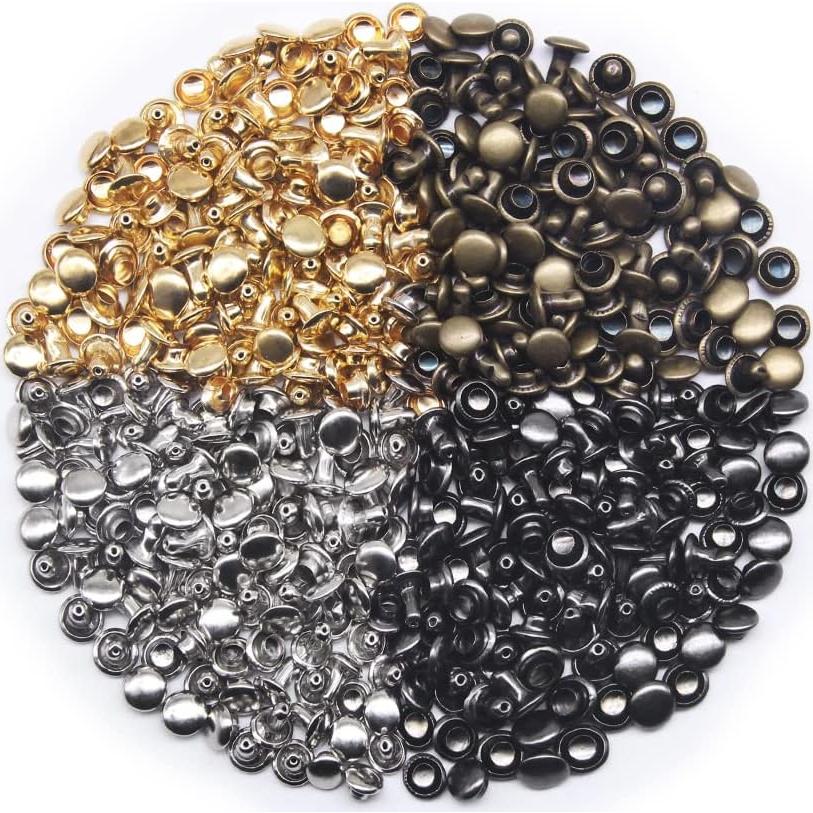 400 Remaches de Cuero Metálicos 9x10mm con Herramientas N/H