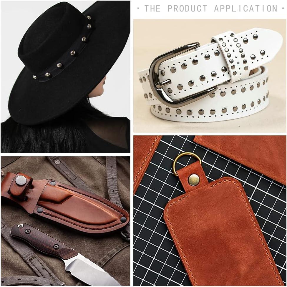 400 Remaches de Cuero Metálicos 9x10mm con Herramientas N/H