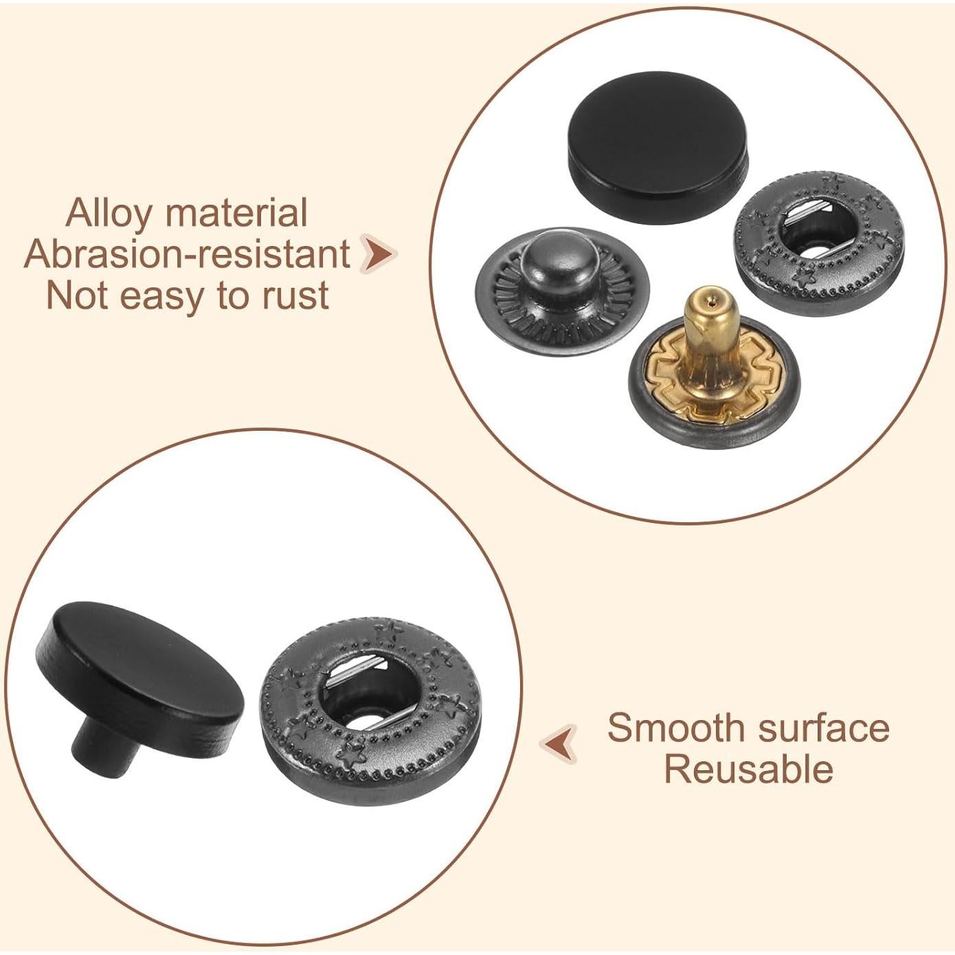 Kit de Broches a Presión de Cuero HARFINGTON 24 Set 20mm