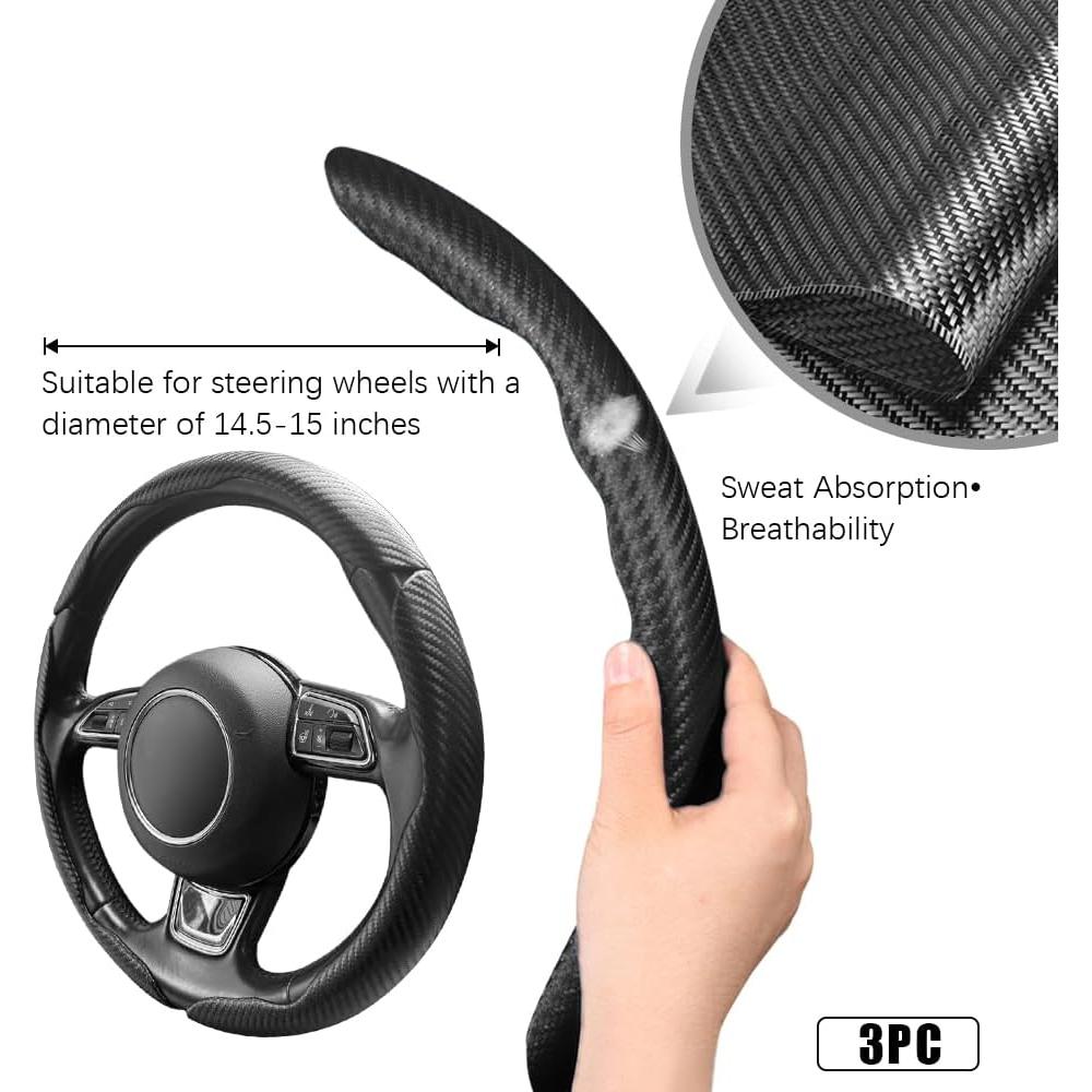 Cubierta de Volante Pincuttee Fibra de Carbono Antideslizante 37-39cm