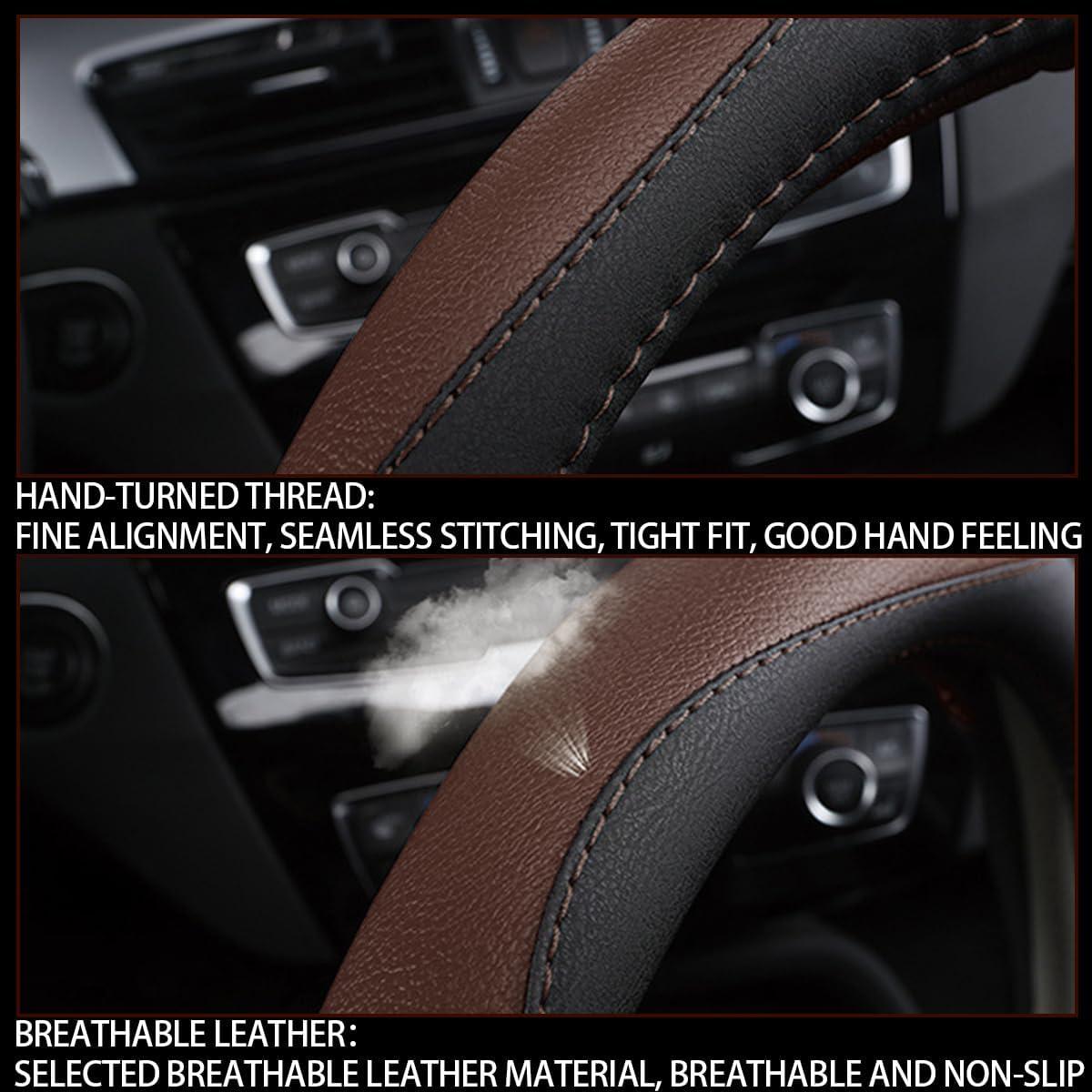 Funda de Volante BESULEN de Cuero Suave 38 cm Antideslizante