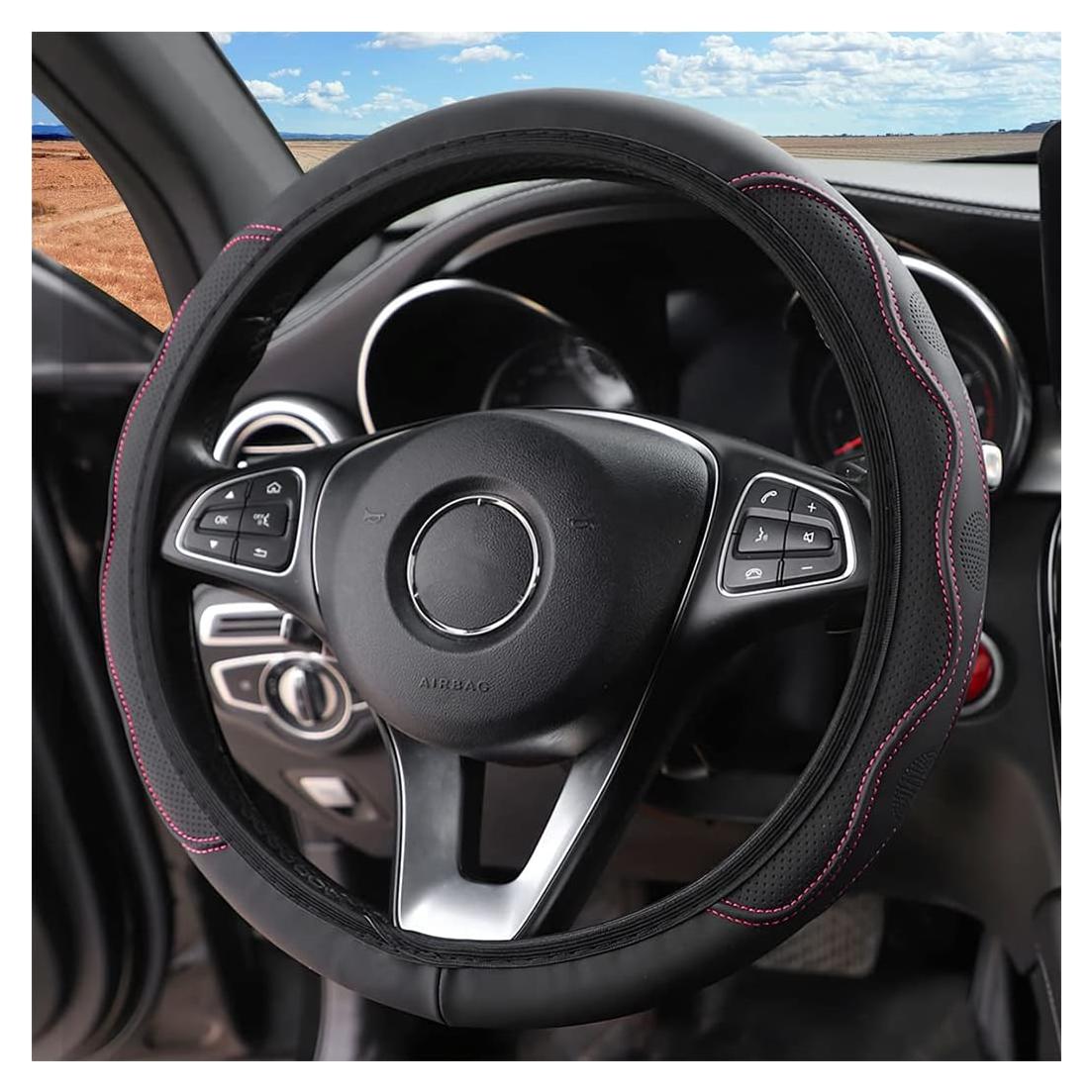 Funda de Volante LoyaForba de Cuero Microfibra Rosa 38.1 cm