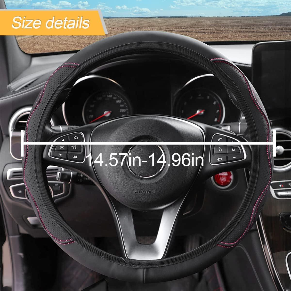 Funda de Volante LoyaForba de Cuero Microfibra Rosa 38.1 cm