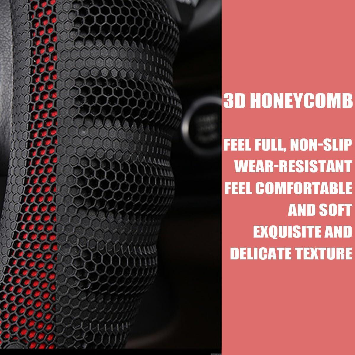 Cubierta de Volante Osilly 38 cm Cuero Antideslizante Rojo Vino