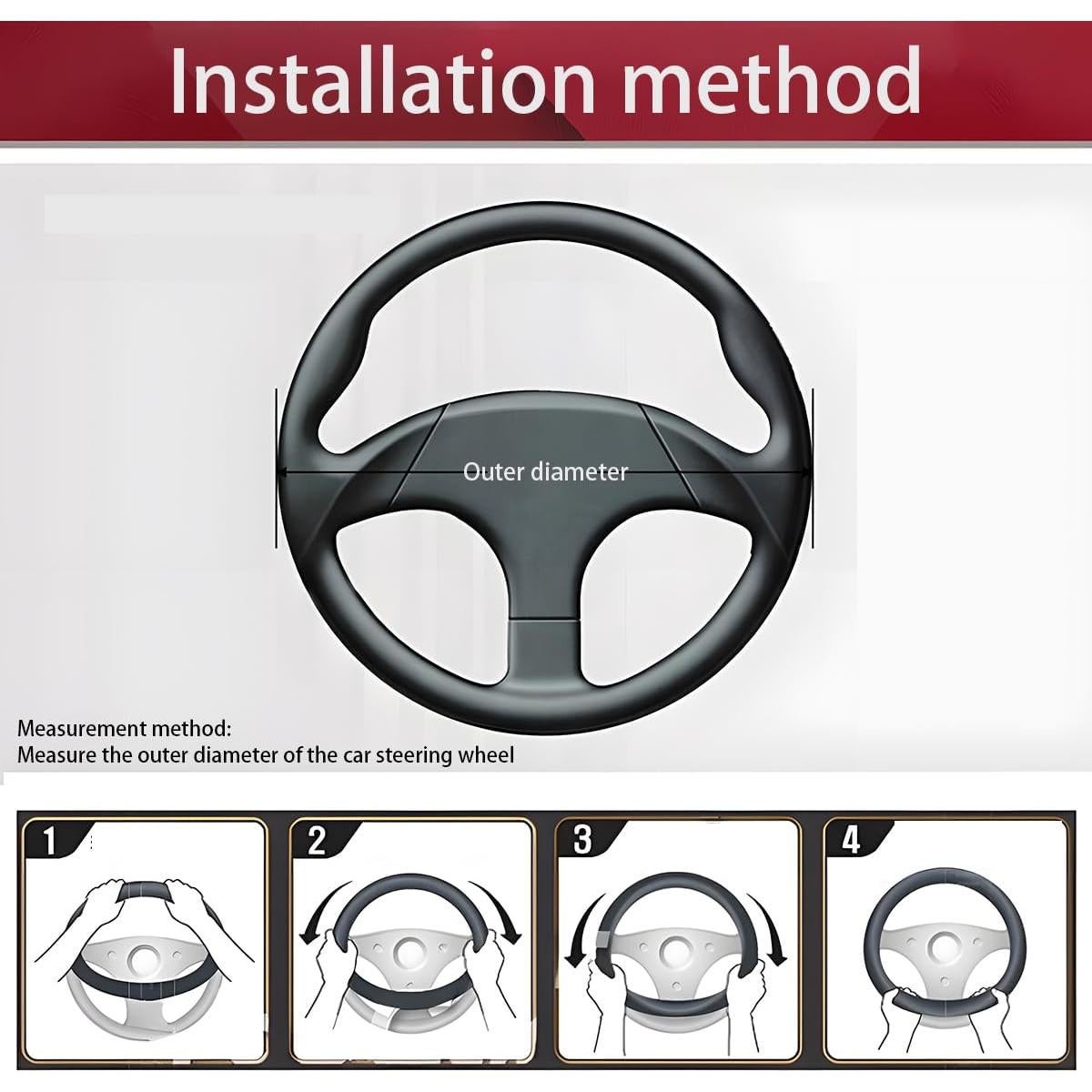 Cubierta de Volante Zipelo 38cm Lino Antideslizante Negro/Café