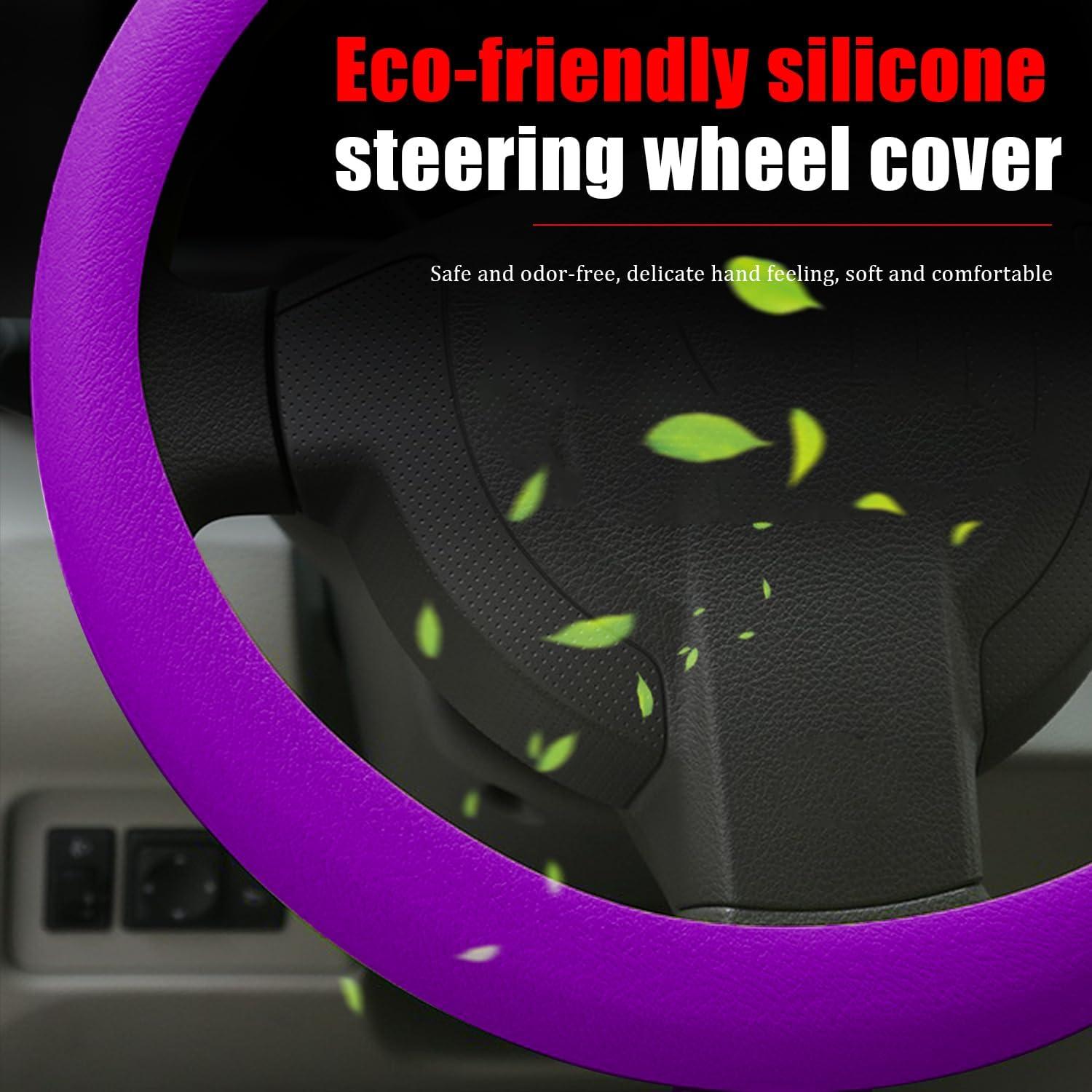 Cubierta de Volante JDDRY Universal Silicona Antideslizante Morado