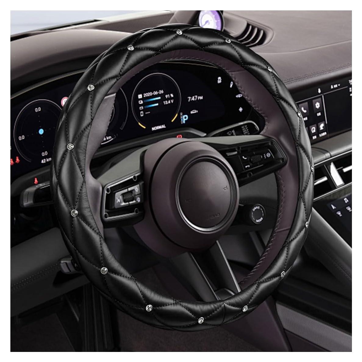 Cubierta de Volante de Cuero Suave KITUREK 38cm Brillo Diamante